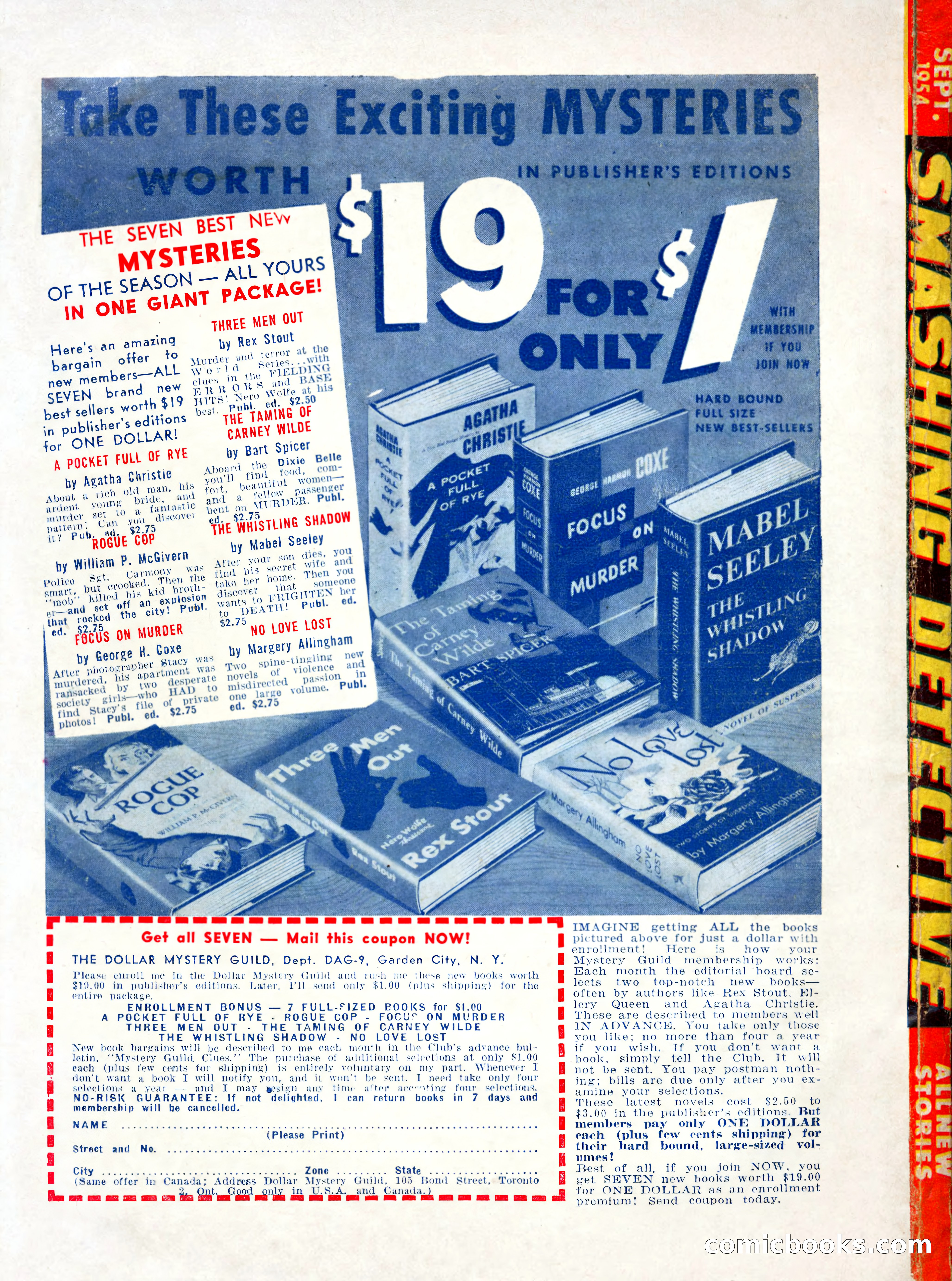 Smashing Detective Stories, September 1954 — page 100 of 100