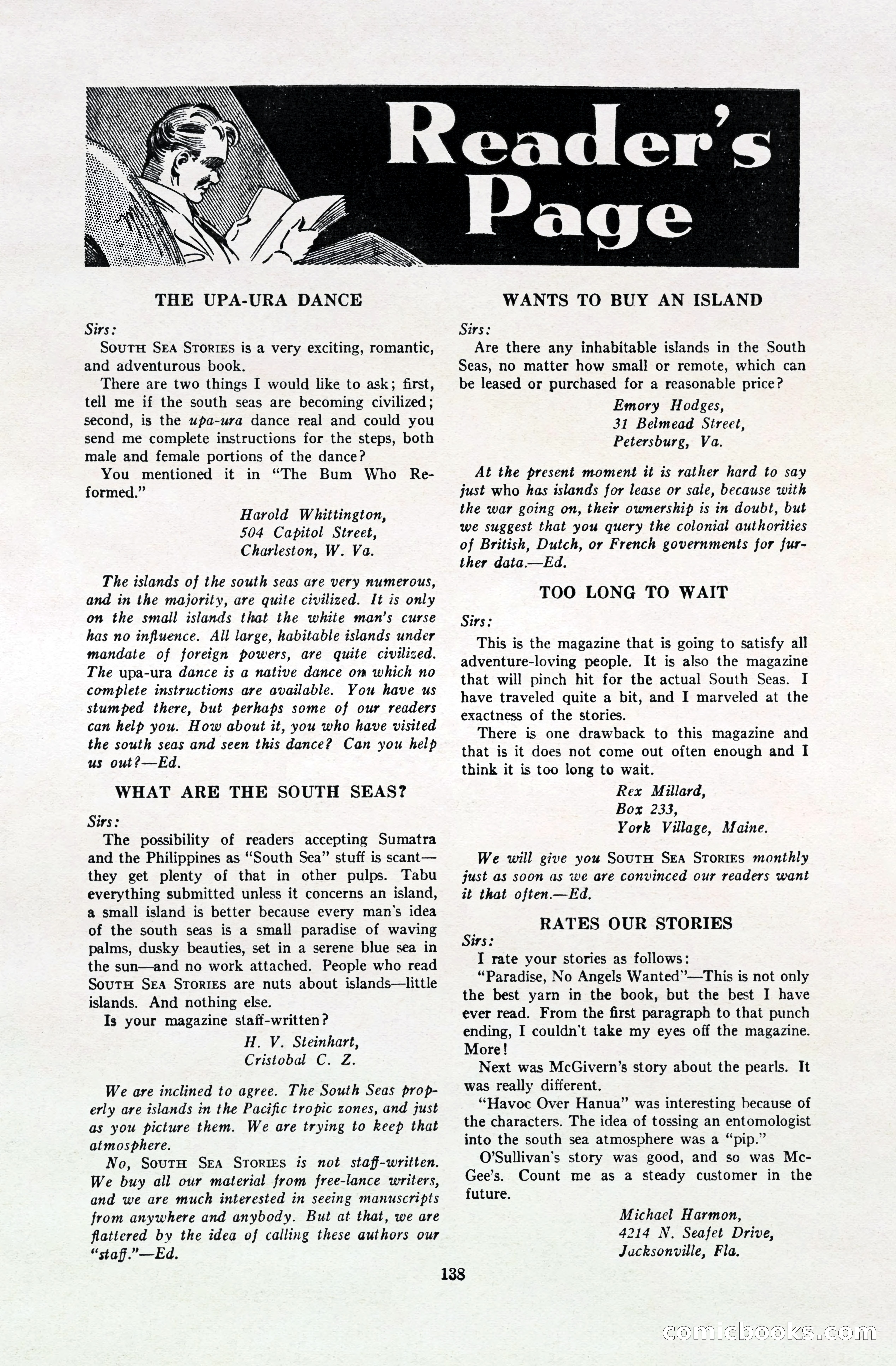 South Sea Stories, October 1940 — page 133 of 143