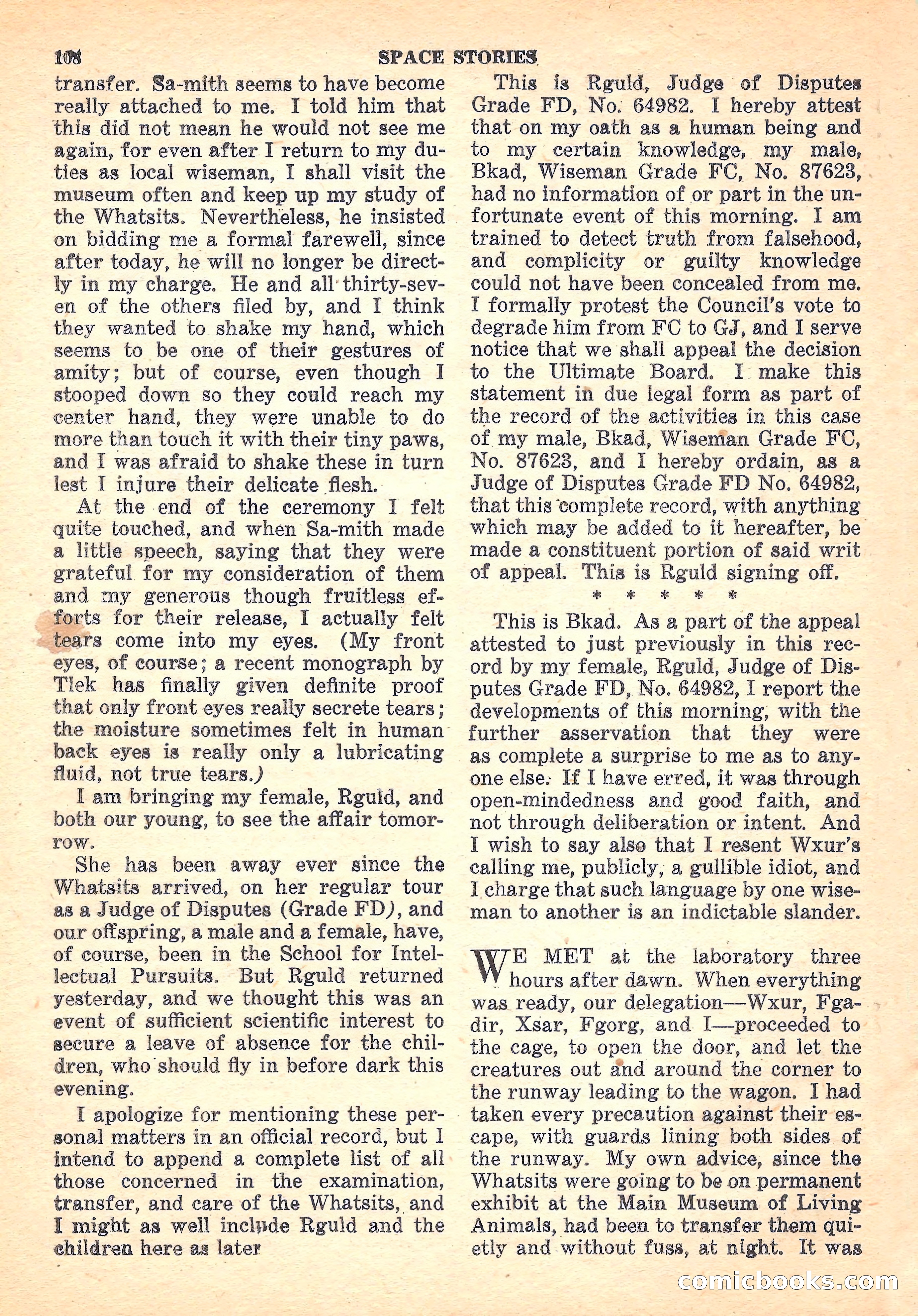 Space Stories, October 1952 — page 108 of 132