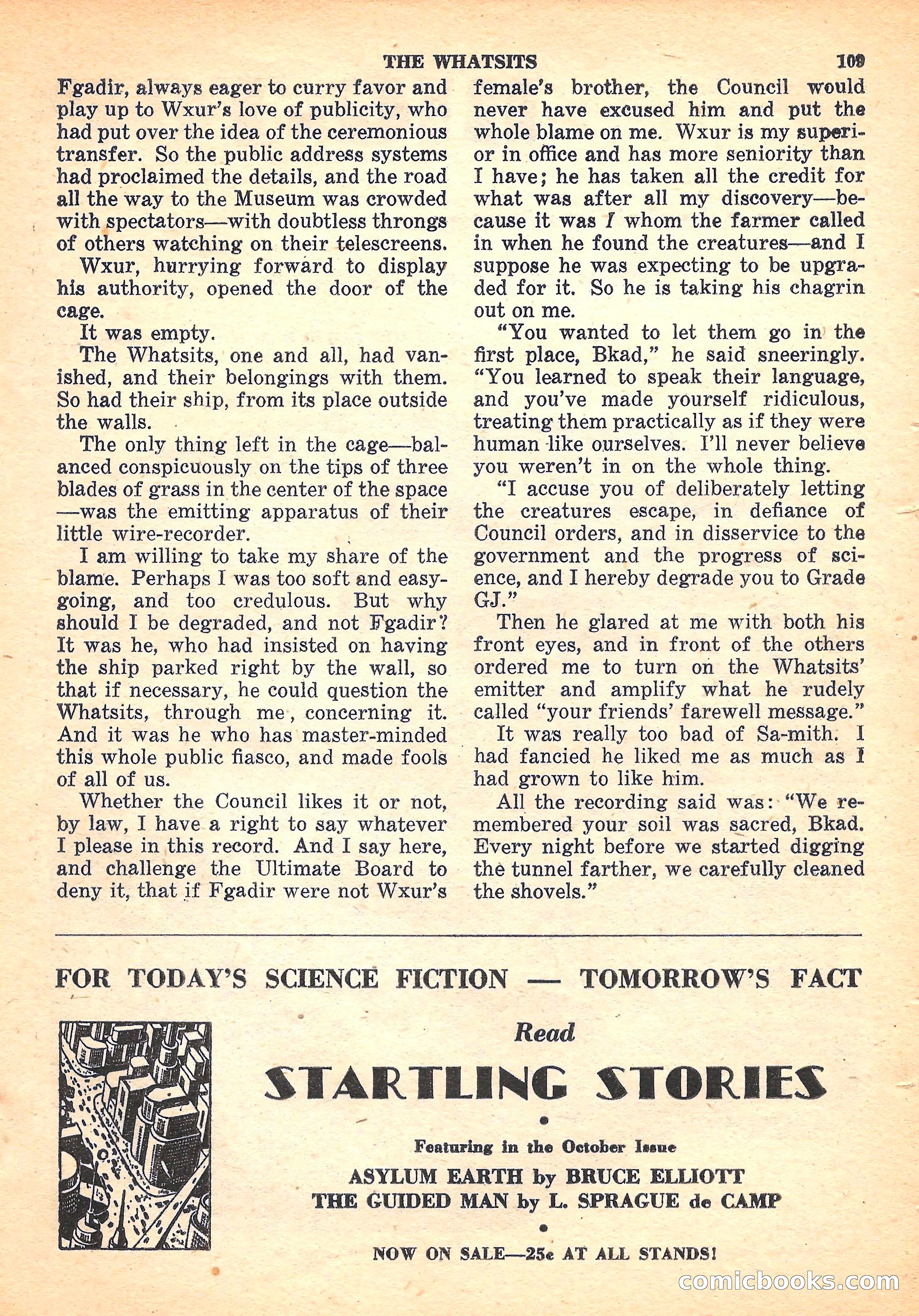 Space Stories, October 1952 — page 109 of 132