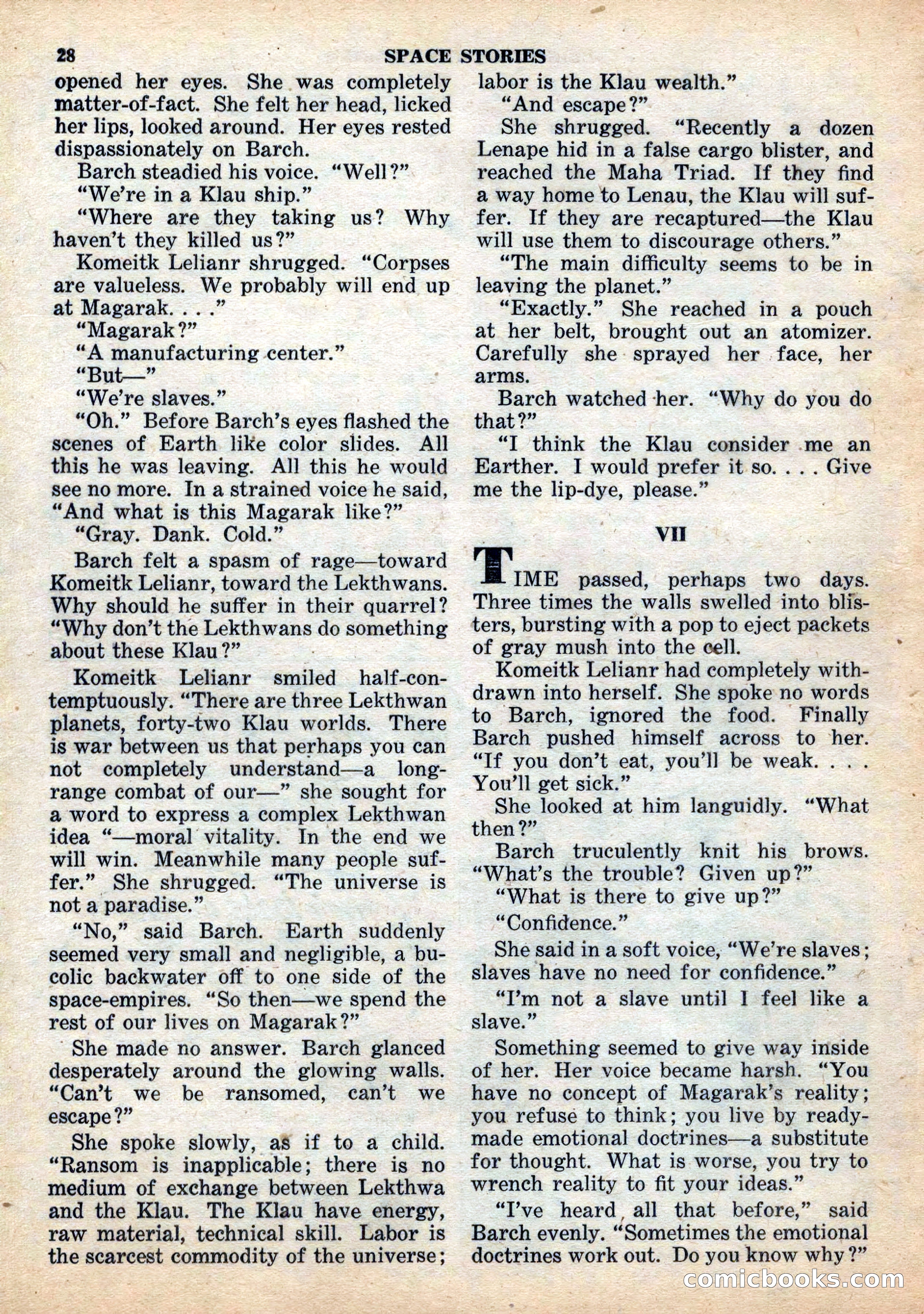 Space Stories, December 1952 — page 28 of 132