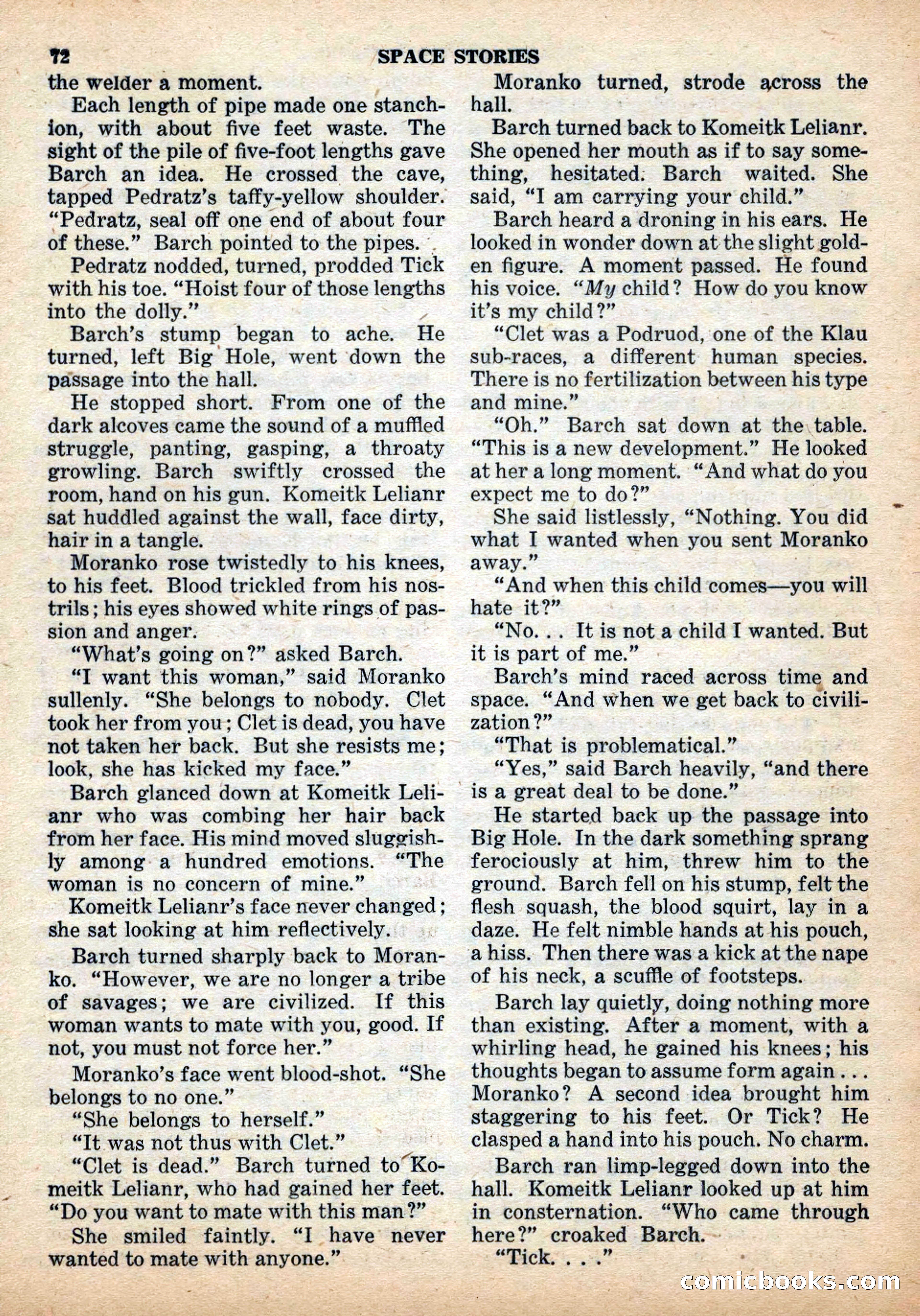 Space Stories, December 1952 — page 72 of 132