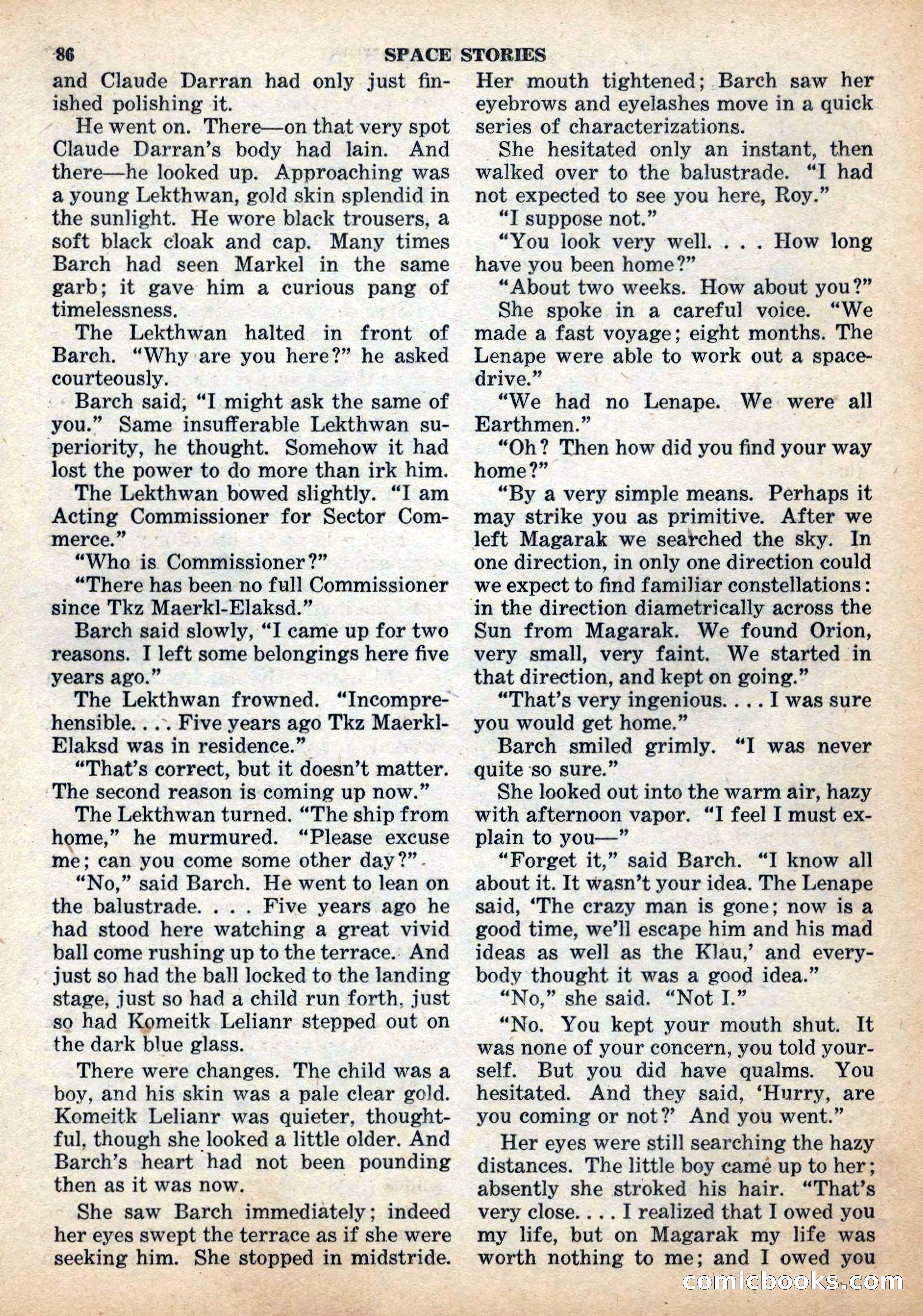 Space Stories, December 1952 — page 86 of 132