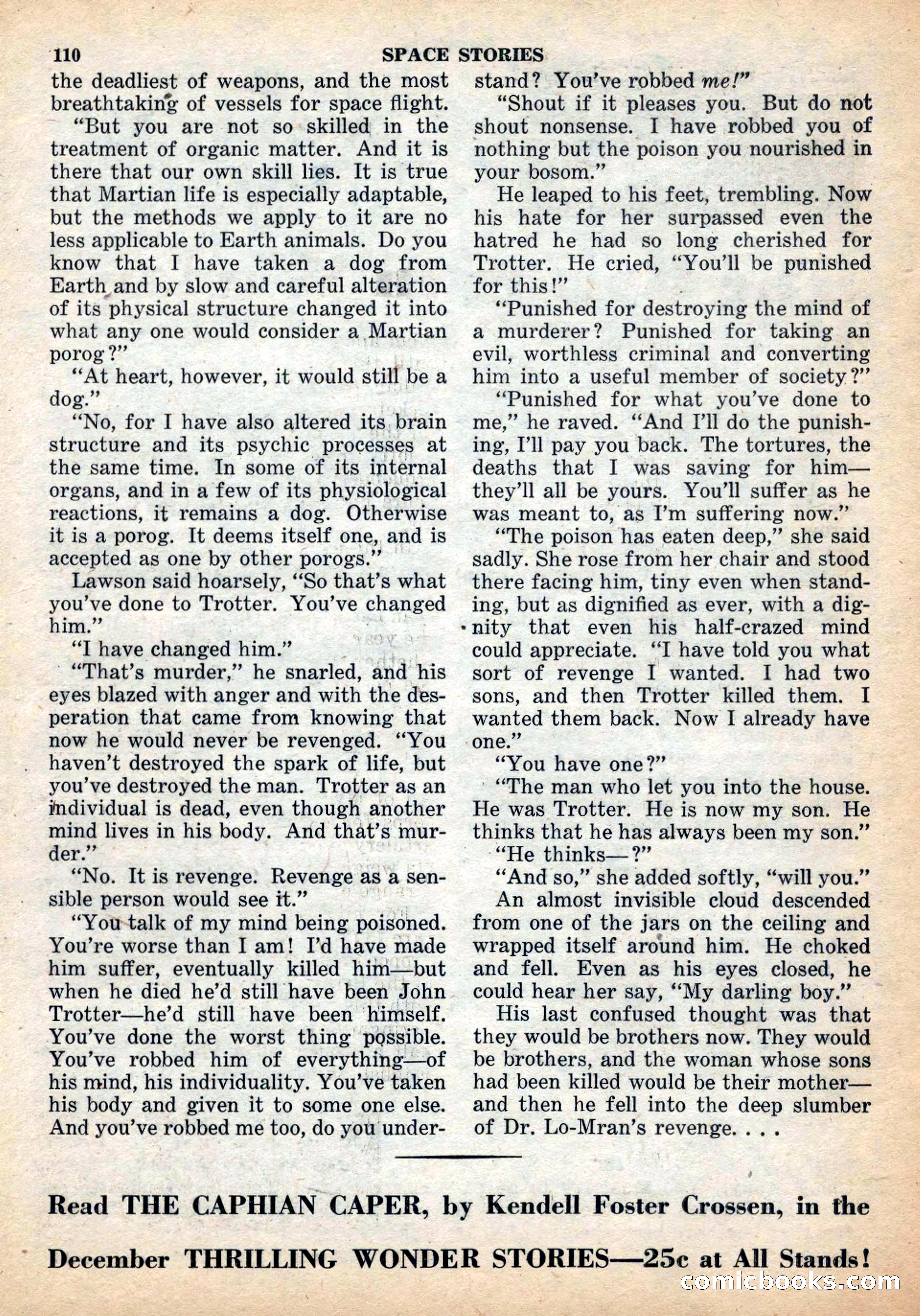 Space Stories, December 1952 — page 110 of 132