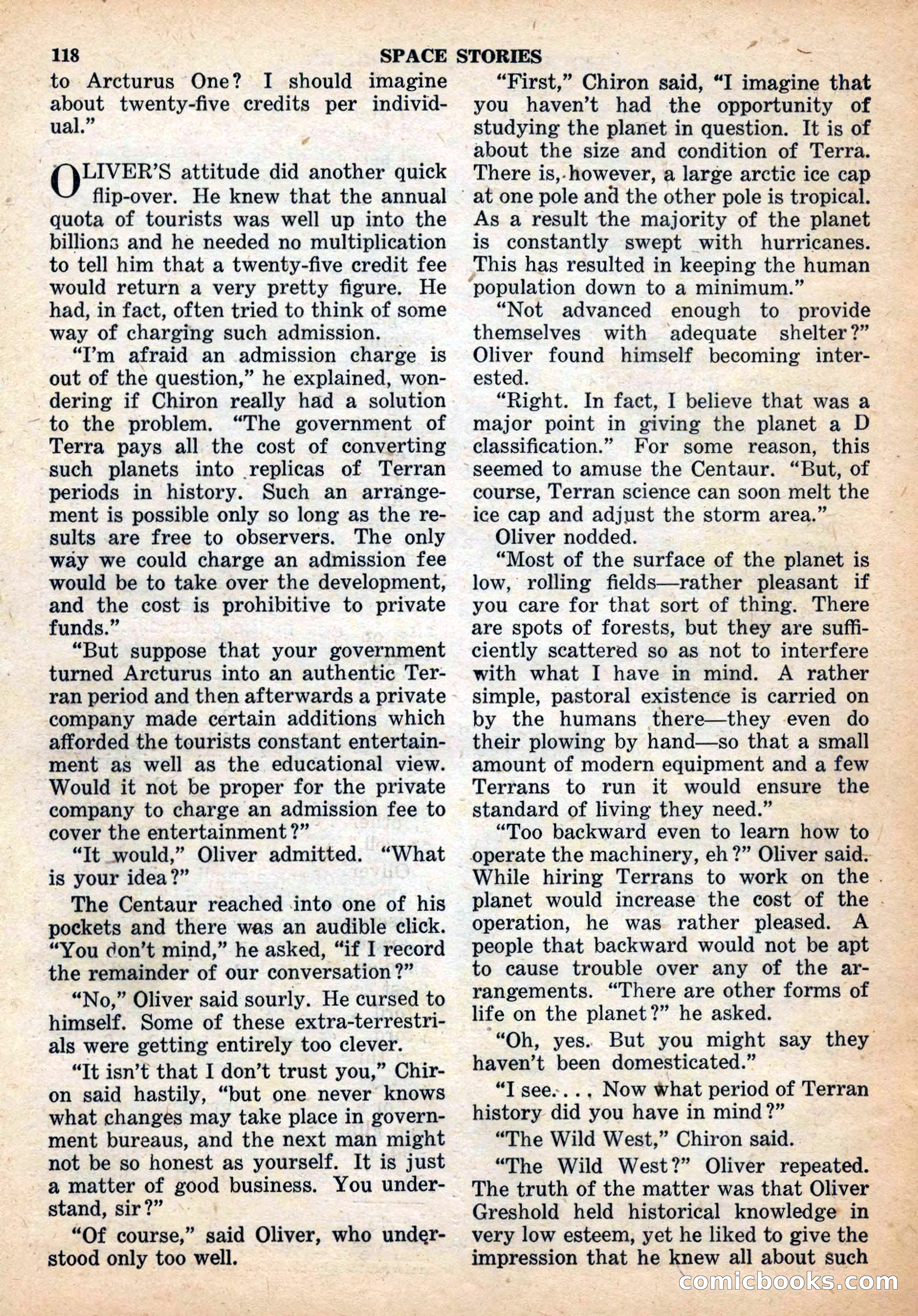 Space Stories, December 1952 — page 118 of 132