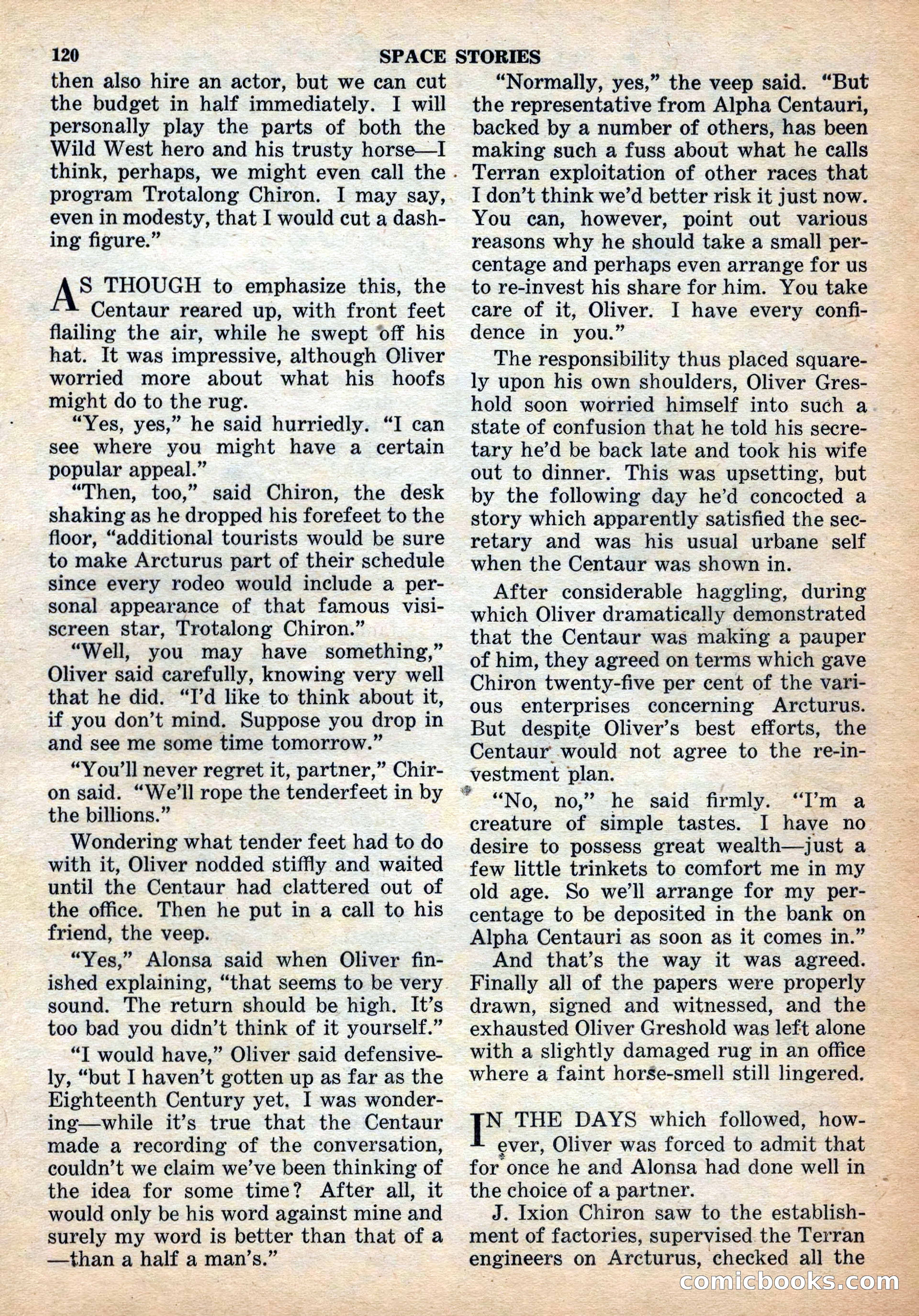 Space Stories, December 1952 — page 120 of 132