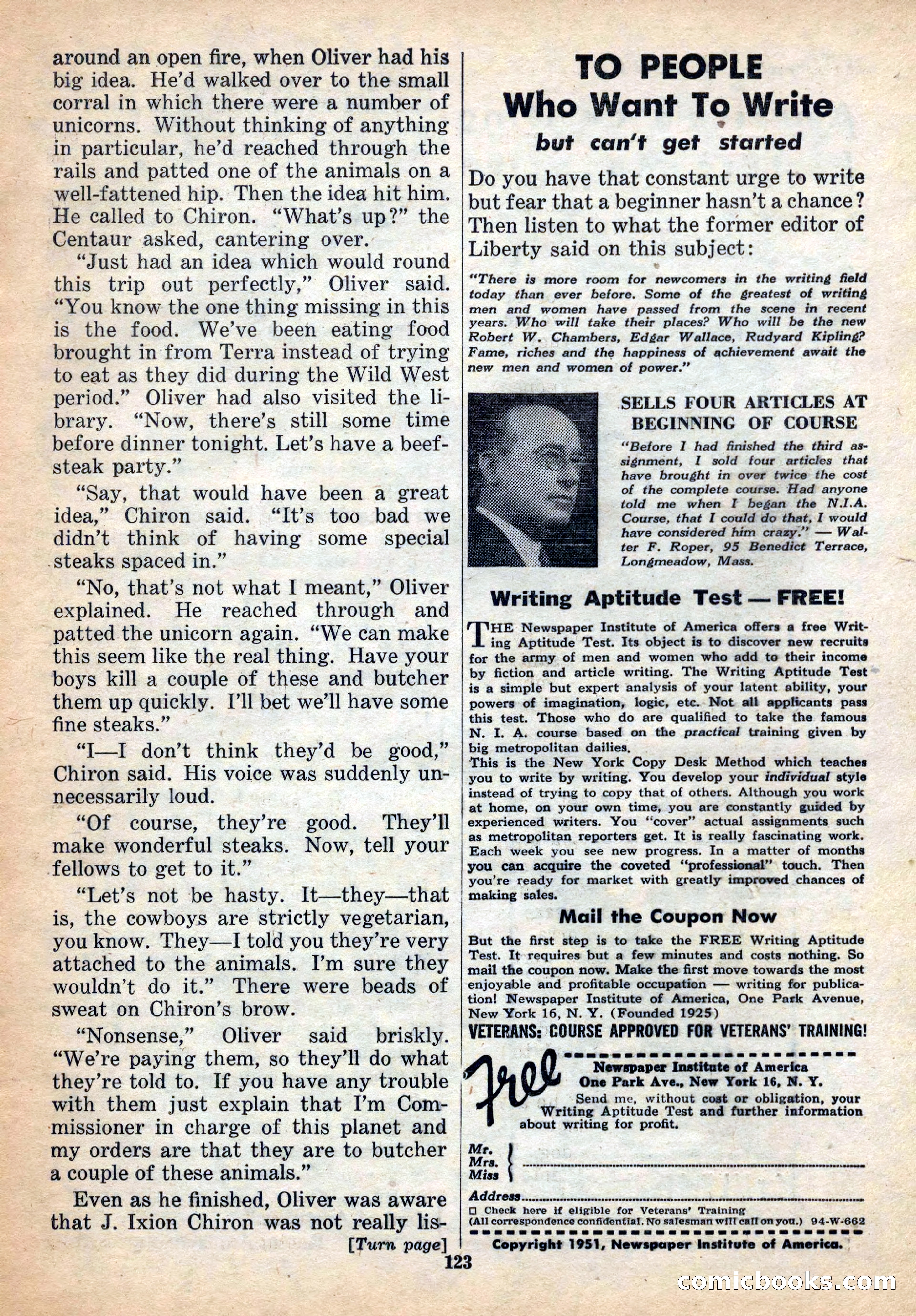 Space Stories, December 1952 — page 123 of 132