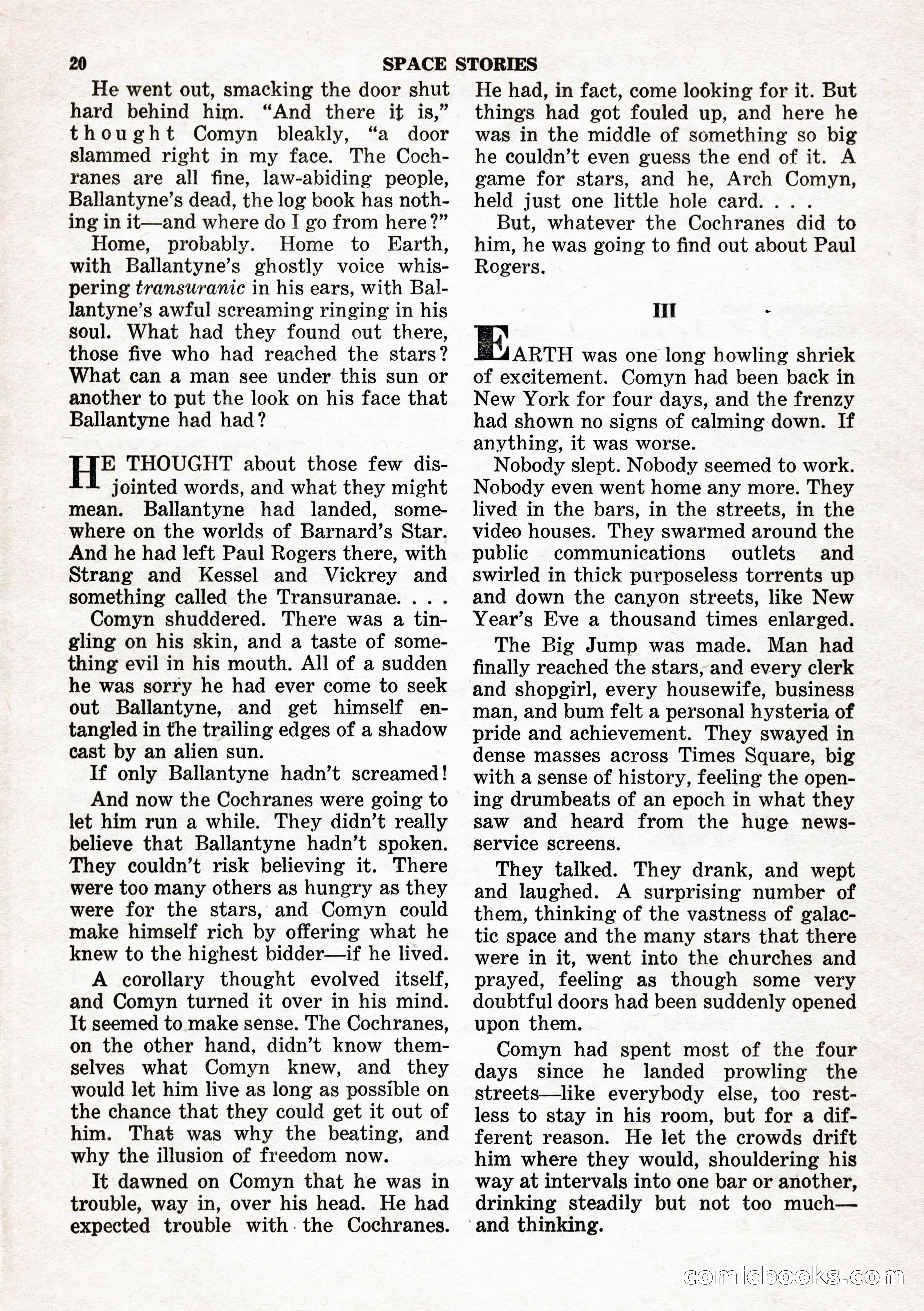 Space Stories, February 1953 — page 20 of 132