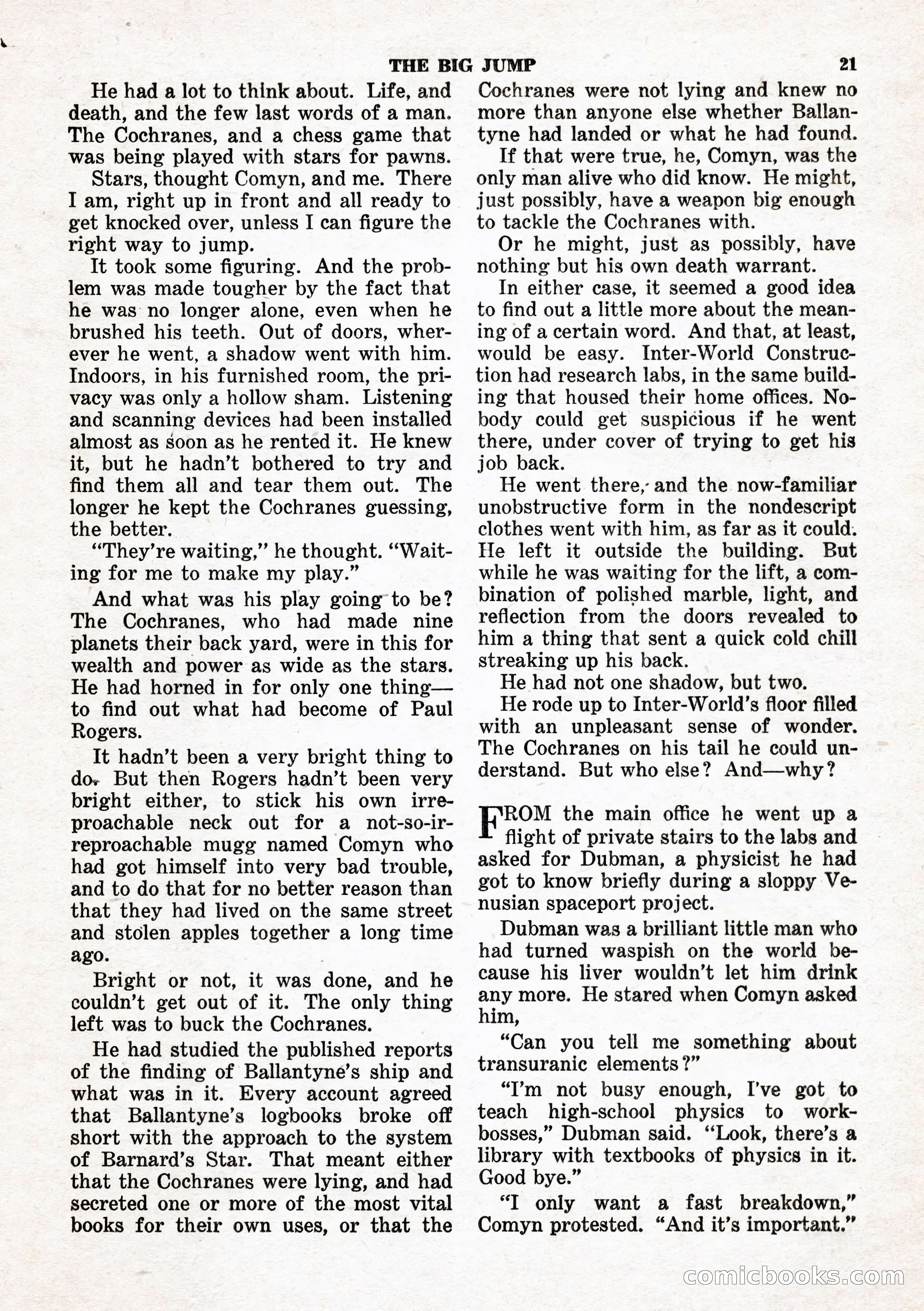 Space Stories, February 1953 — page 21 of 132