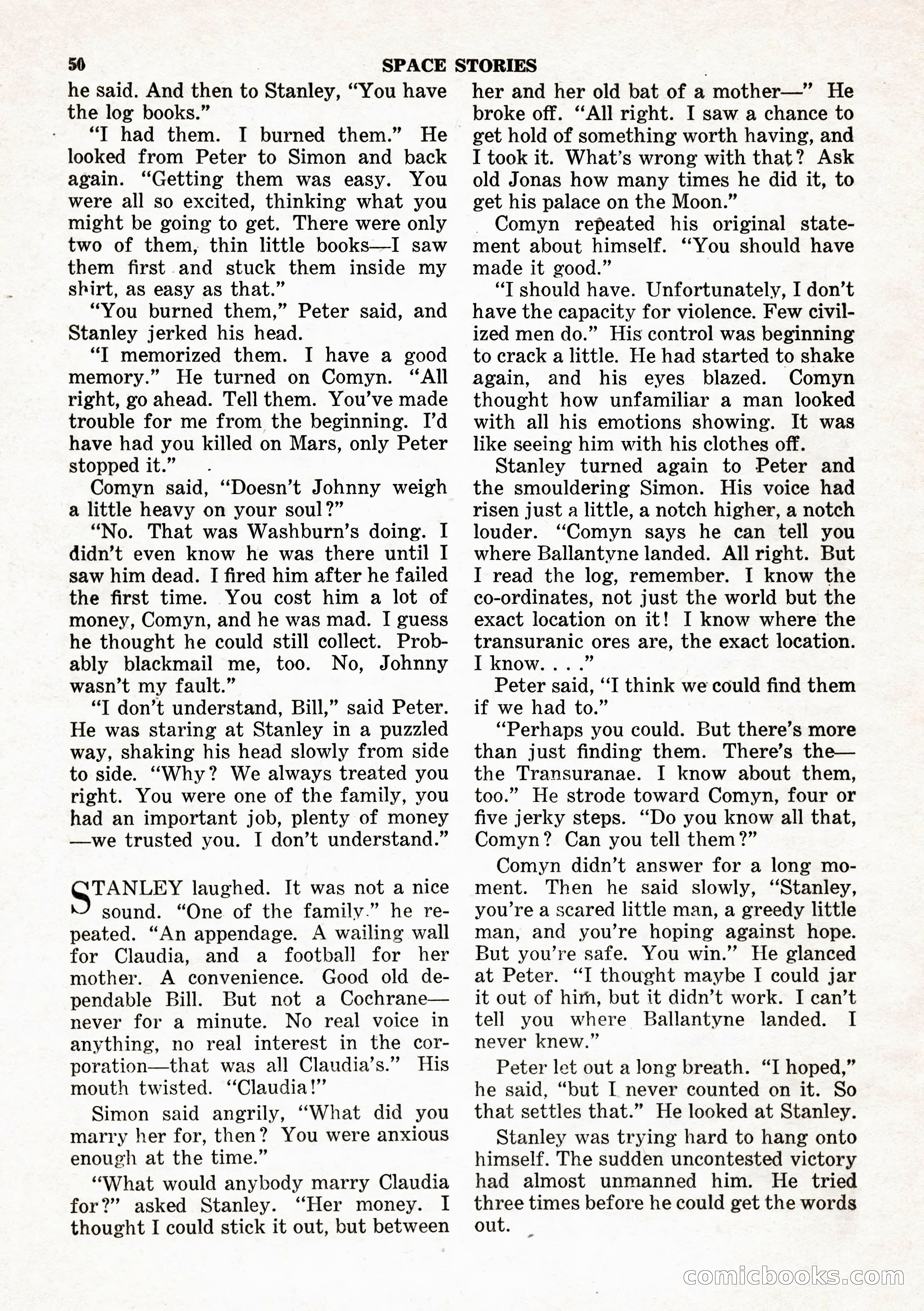 Space Stories, February 1953 — page 50 of 132