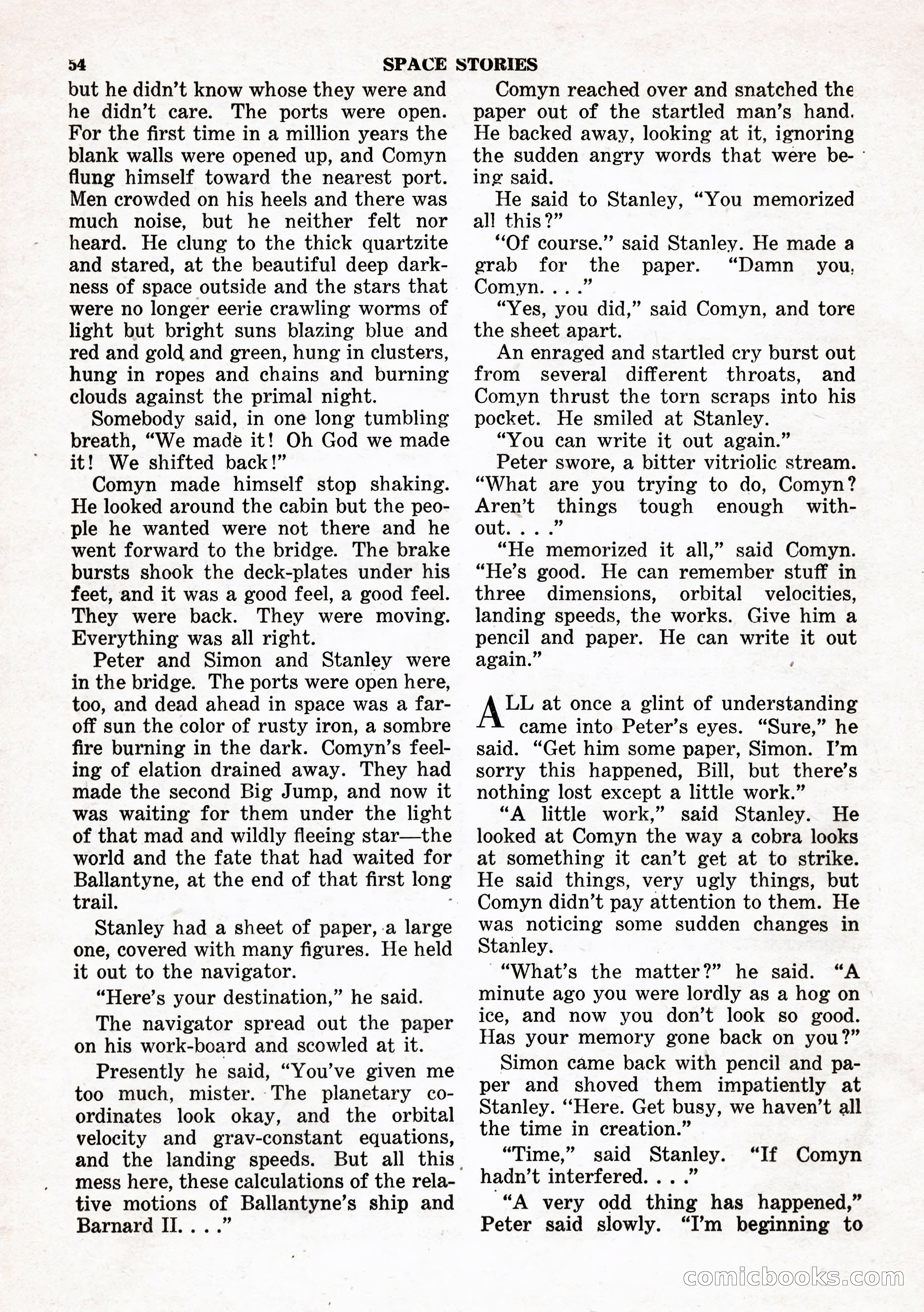 Space Stories, February 1953 — page 54 of 132