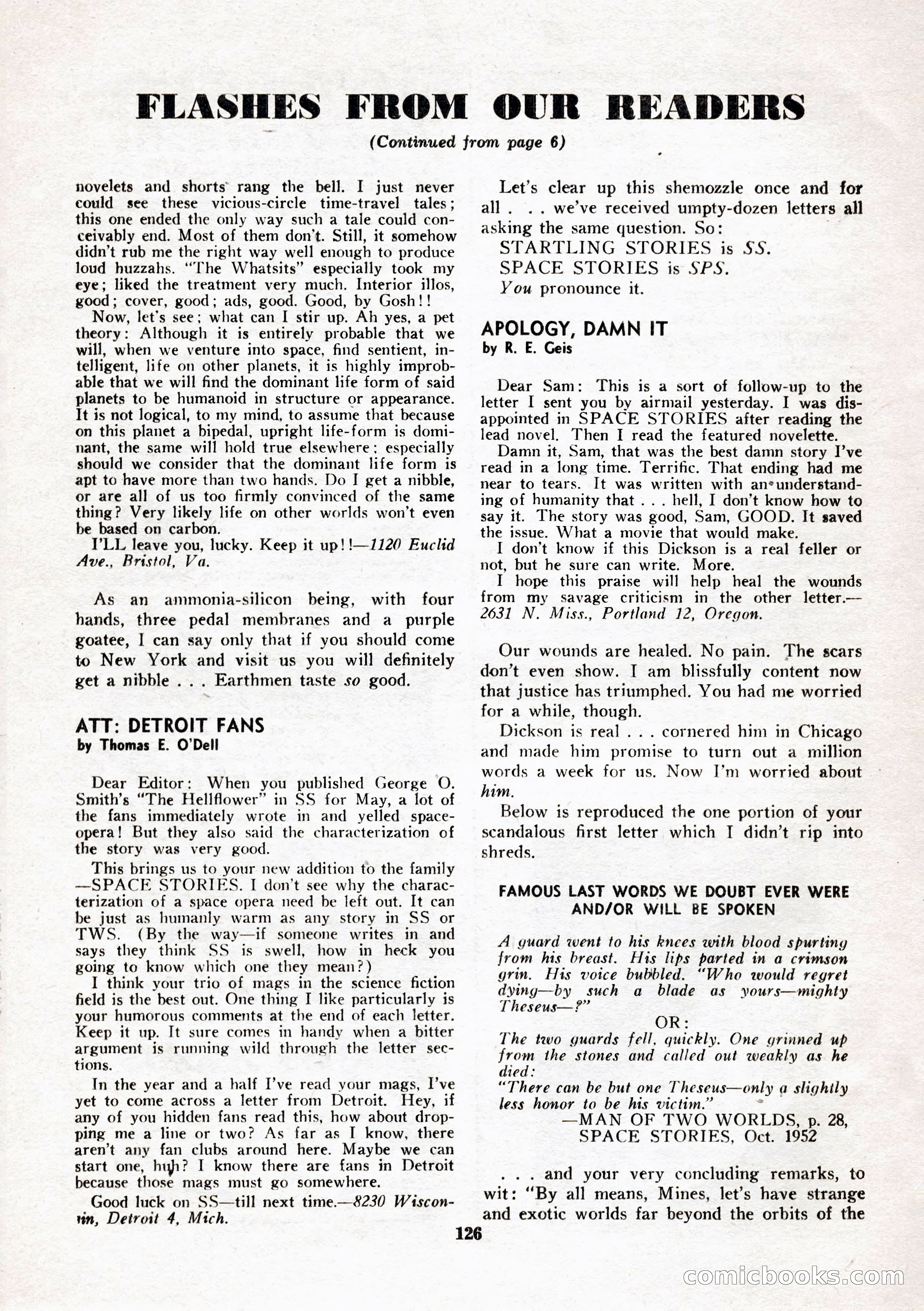 Space Stories, February 1953 — page 126 of 132