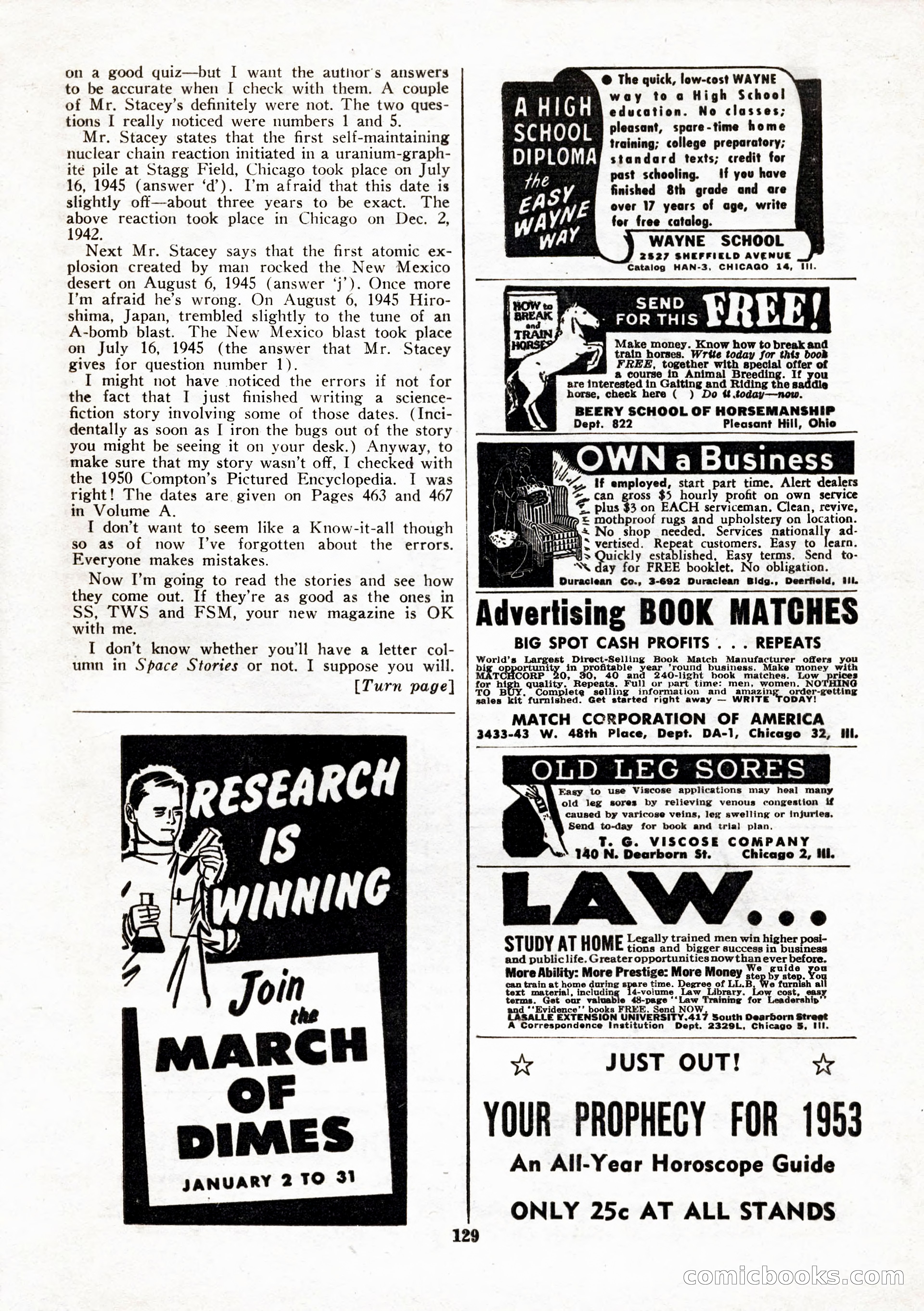 Space Stories, February 1953 — page 129 of 132