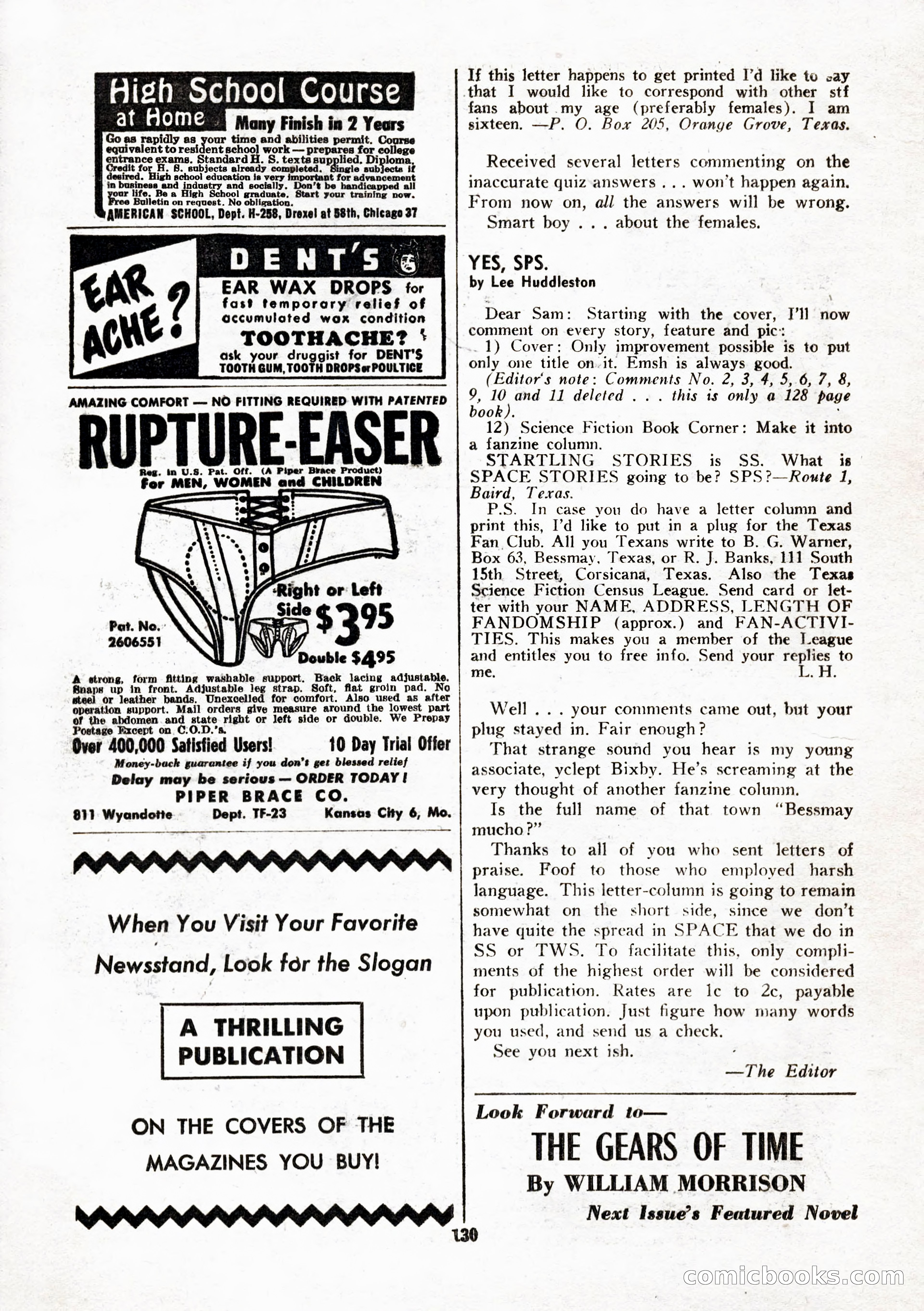 Space Stories, February 1953 — page 130 of 132
