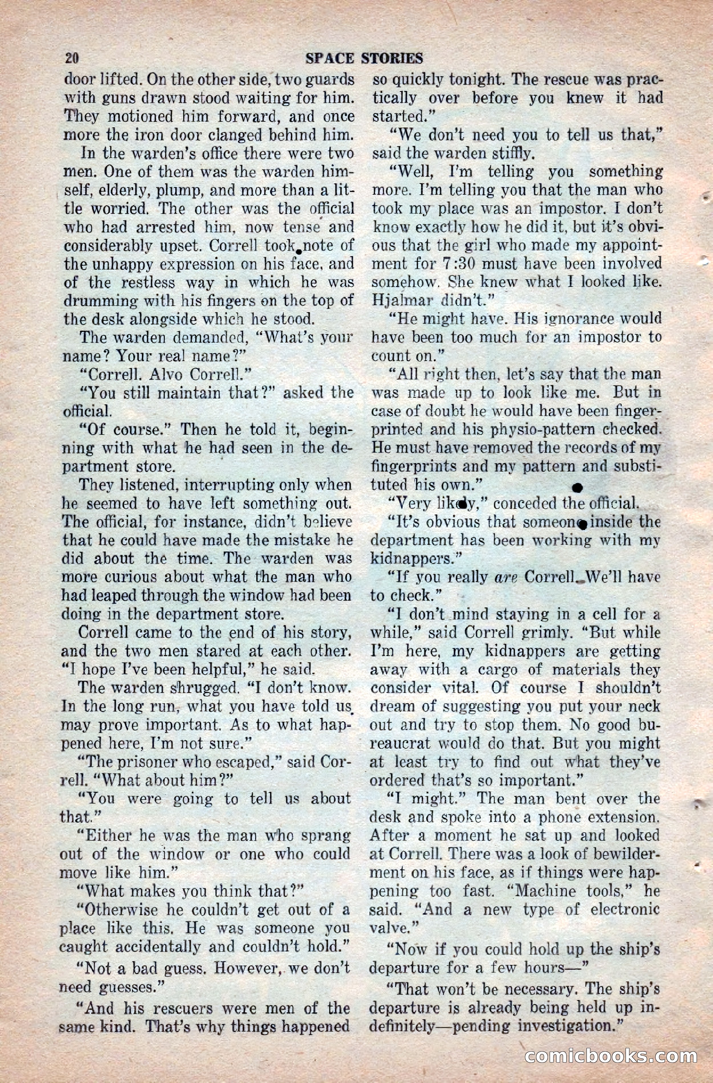 Space Stories, April 1953 — page 20 of 132