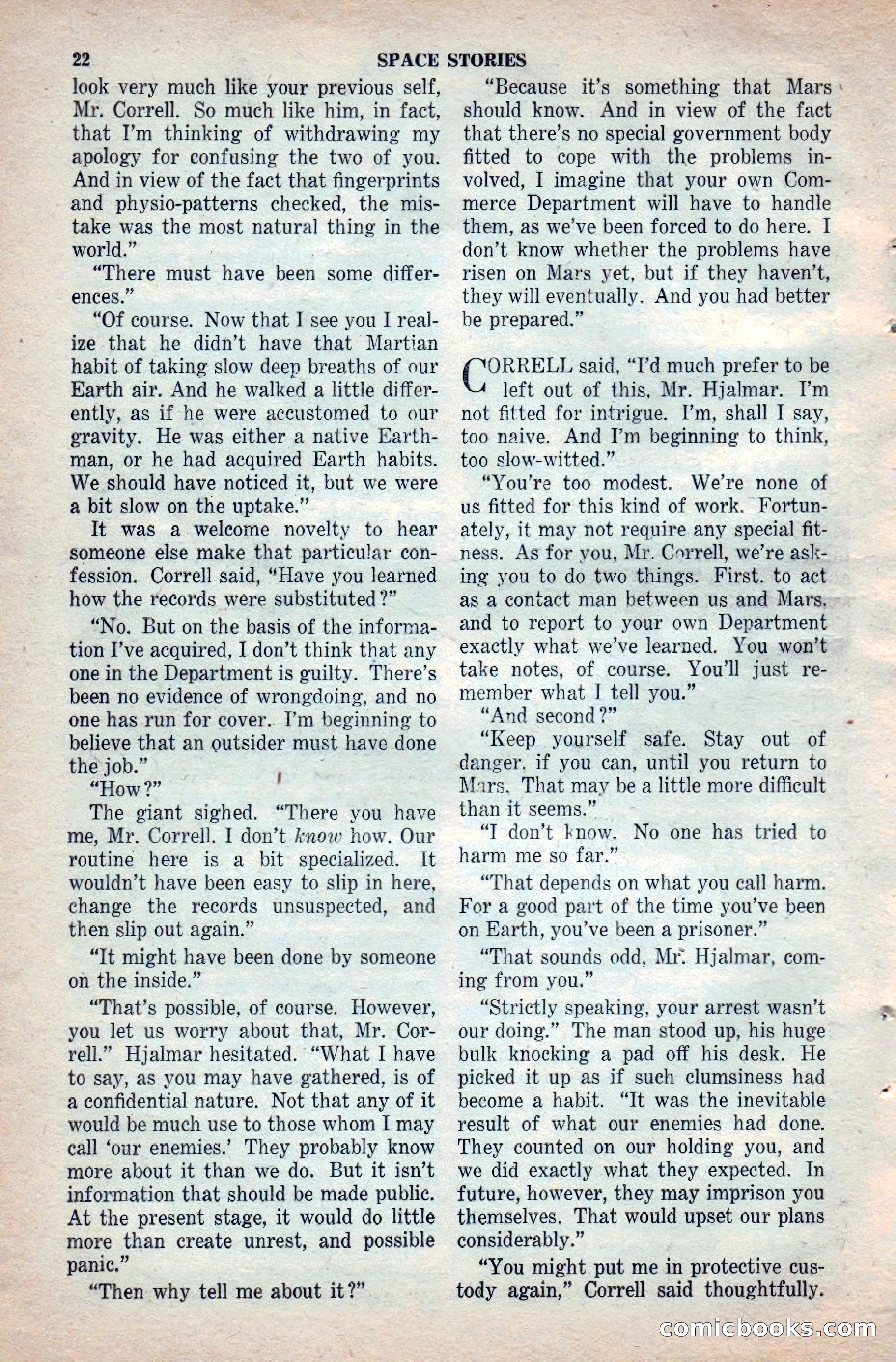Space Stories, April 1953 — page 22 of 132
