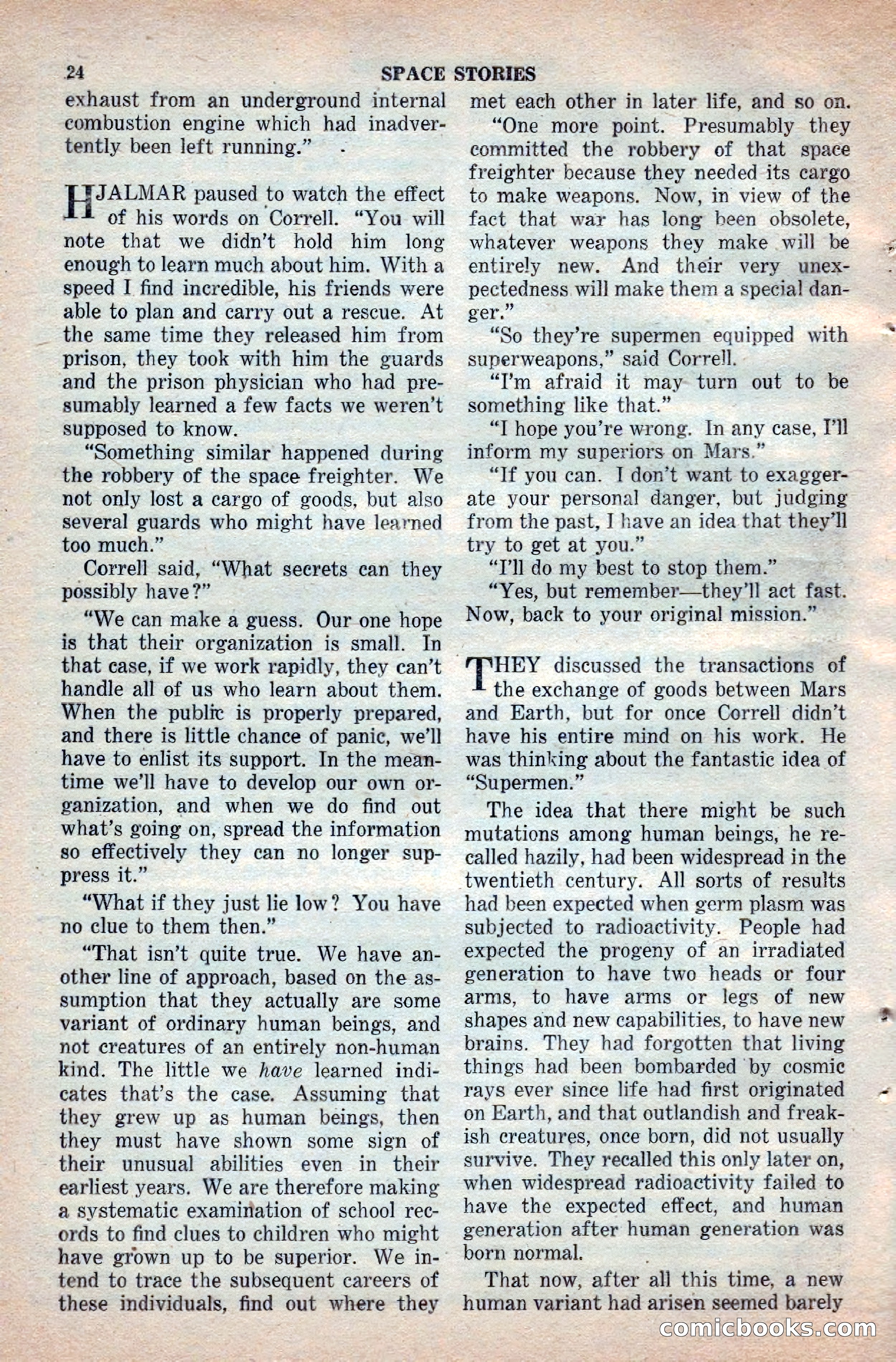 Space Stories, April 1953 — page 24 of 132