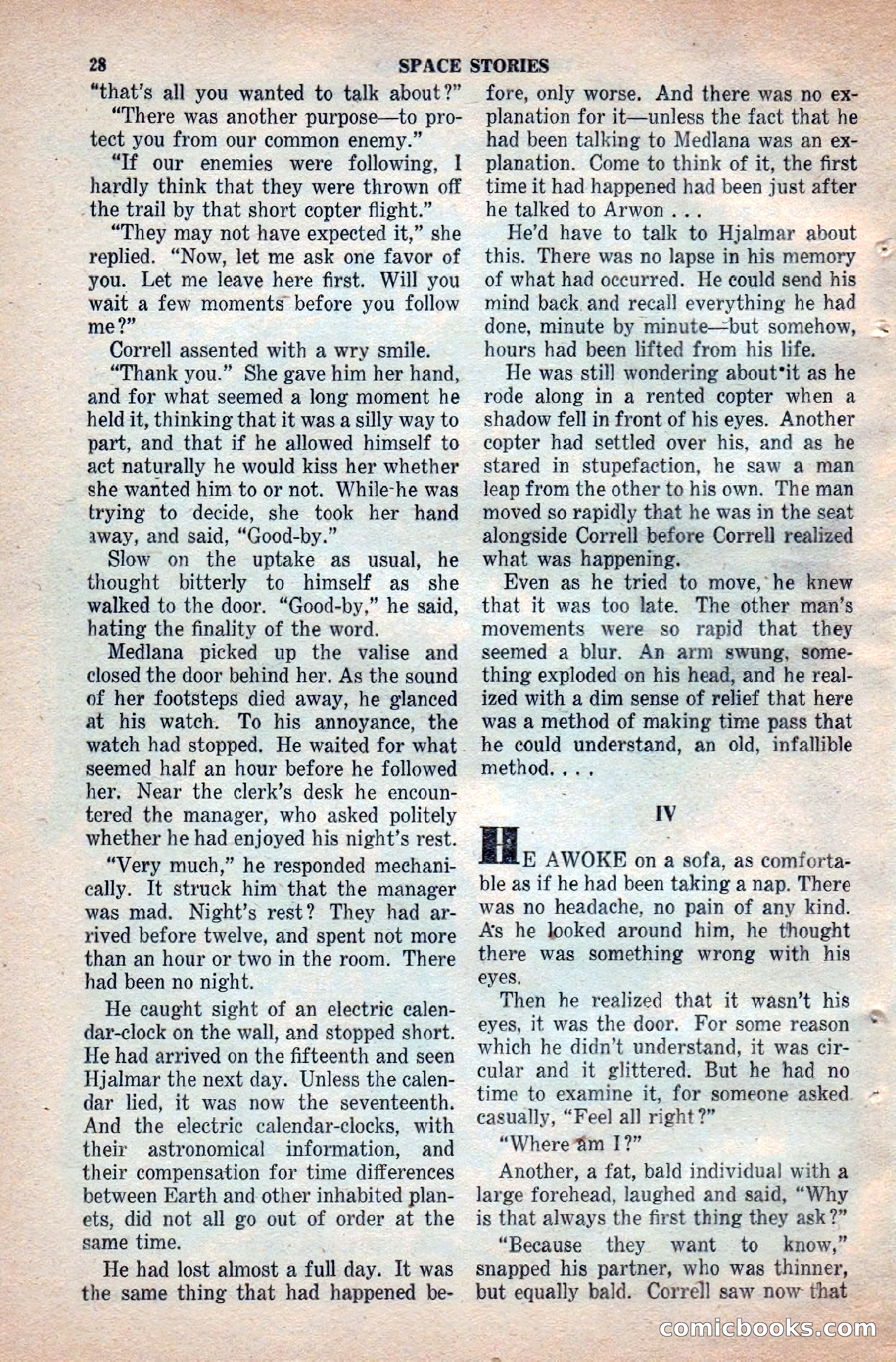 Space Stories, April 1953 — page 28 of 132