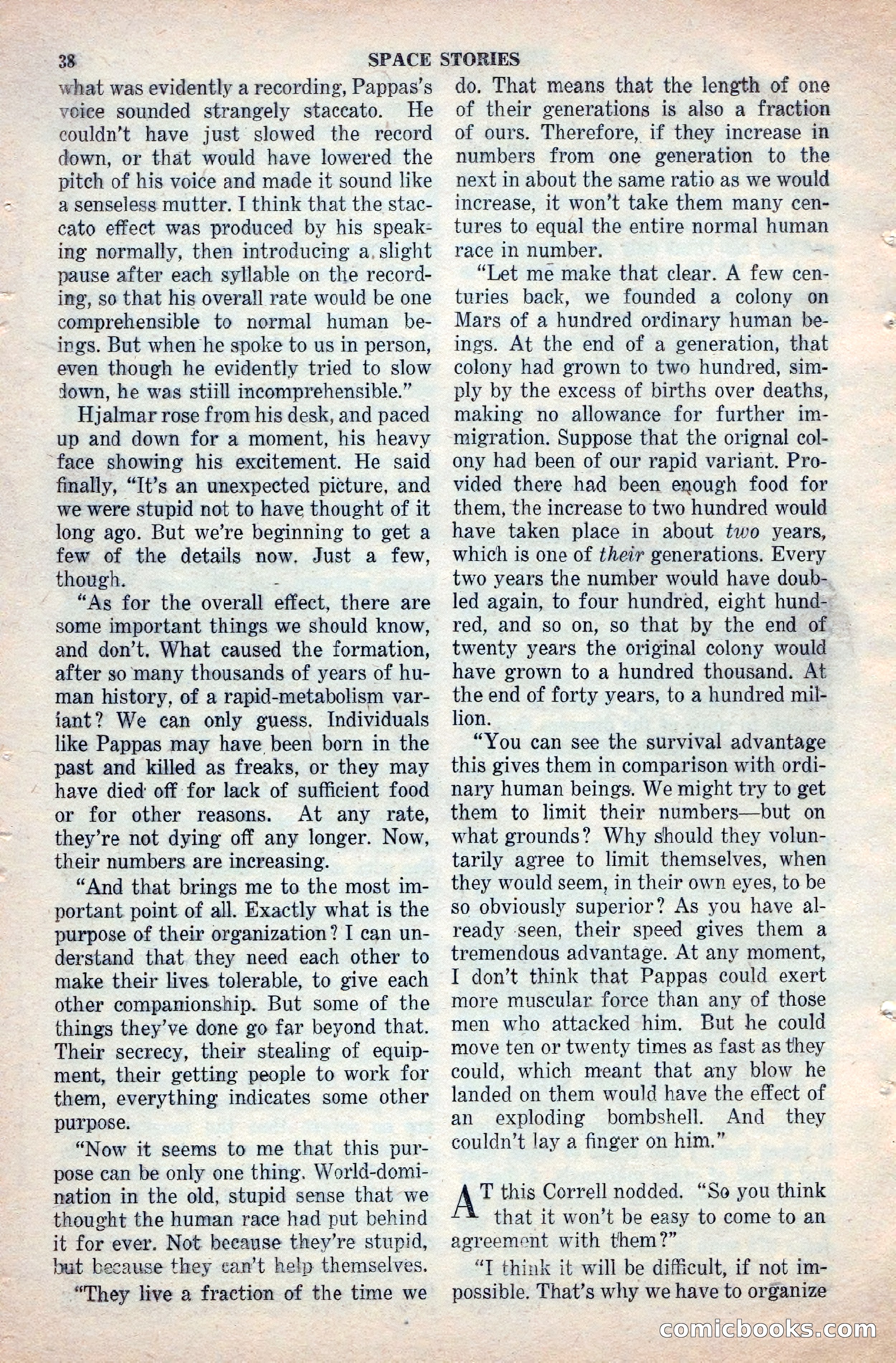 Space Stories, April 1953 — page 38 of 132
