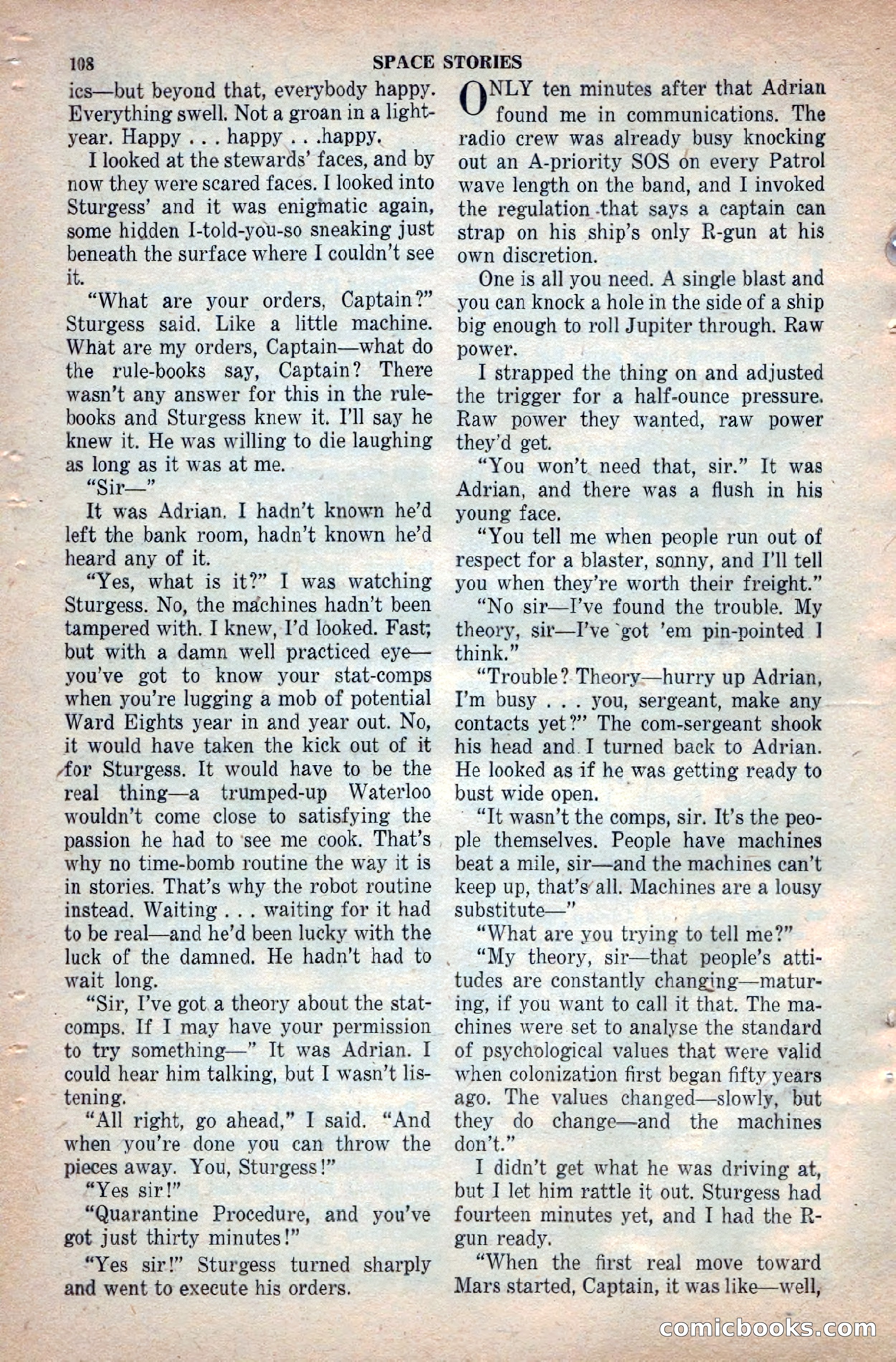 Space Stories, April 1953 — page 108 of 132