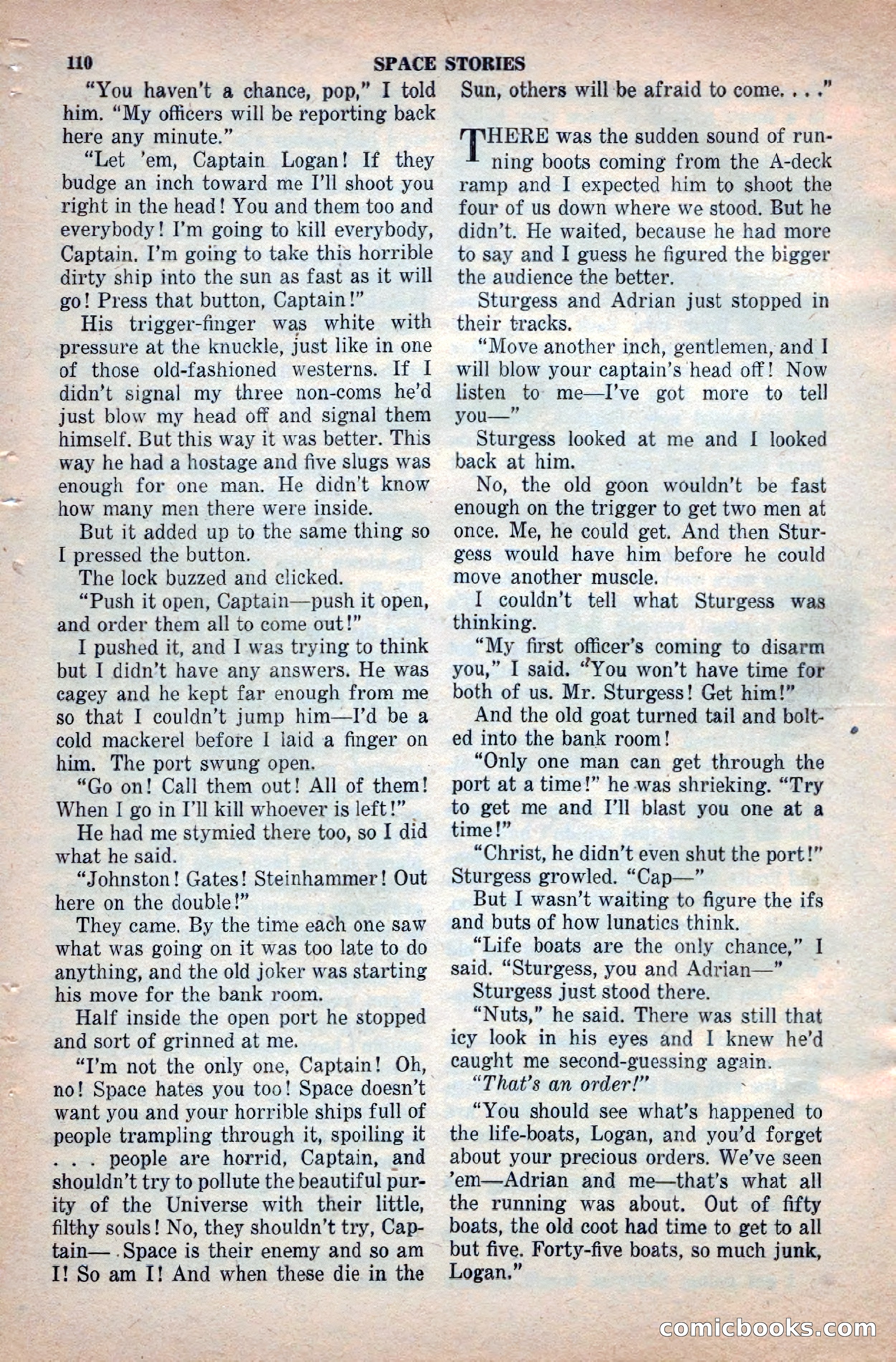 Space Stories, April 1953 — page 110 of 132