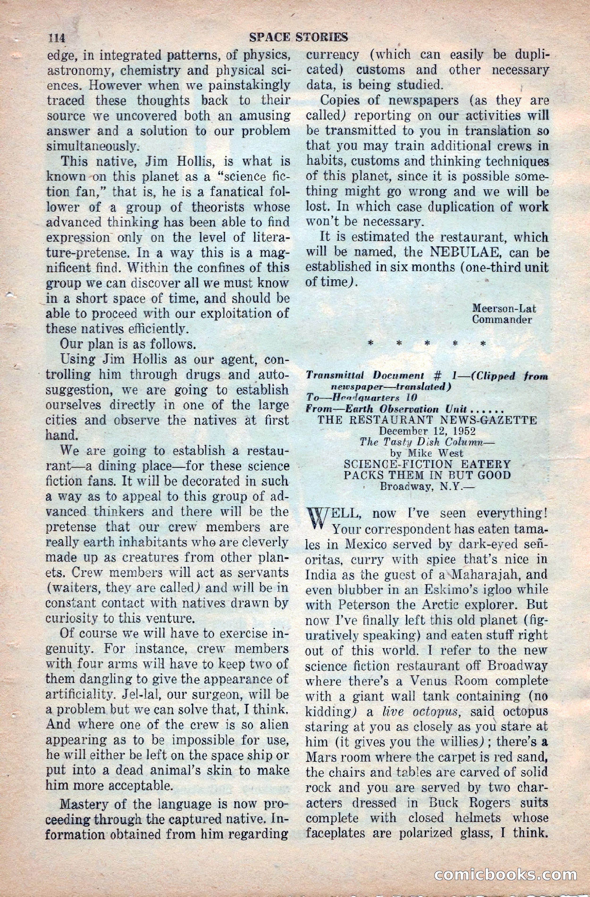 Space Stories, April 1953 — page 114 of 132