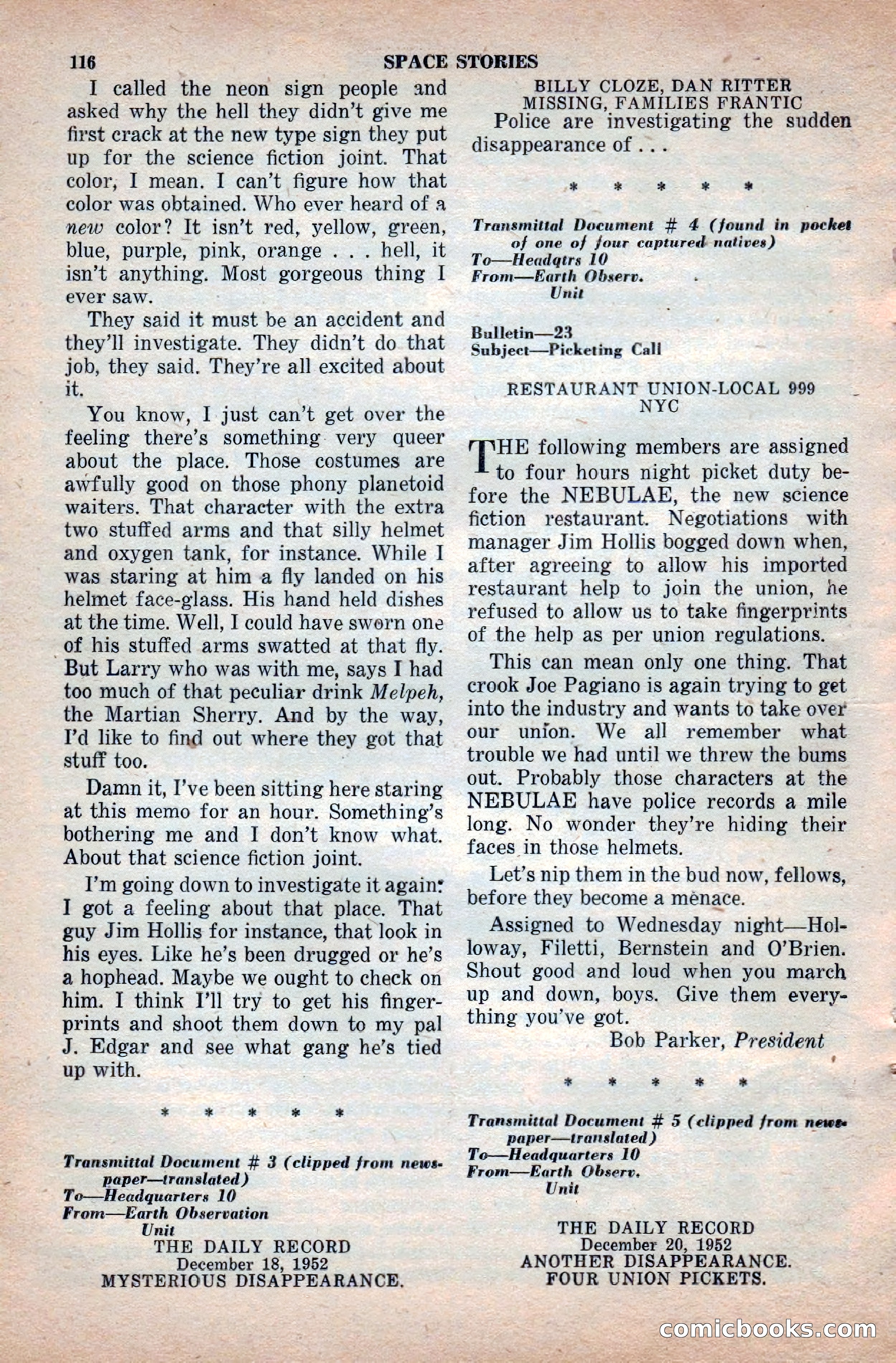 Space Stories, April 1953 — page 116 of 132
