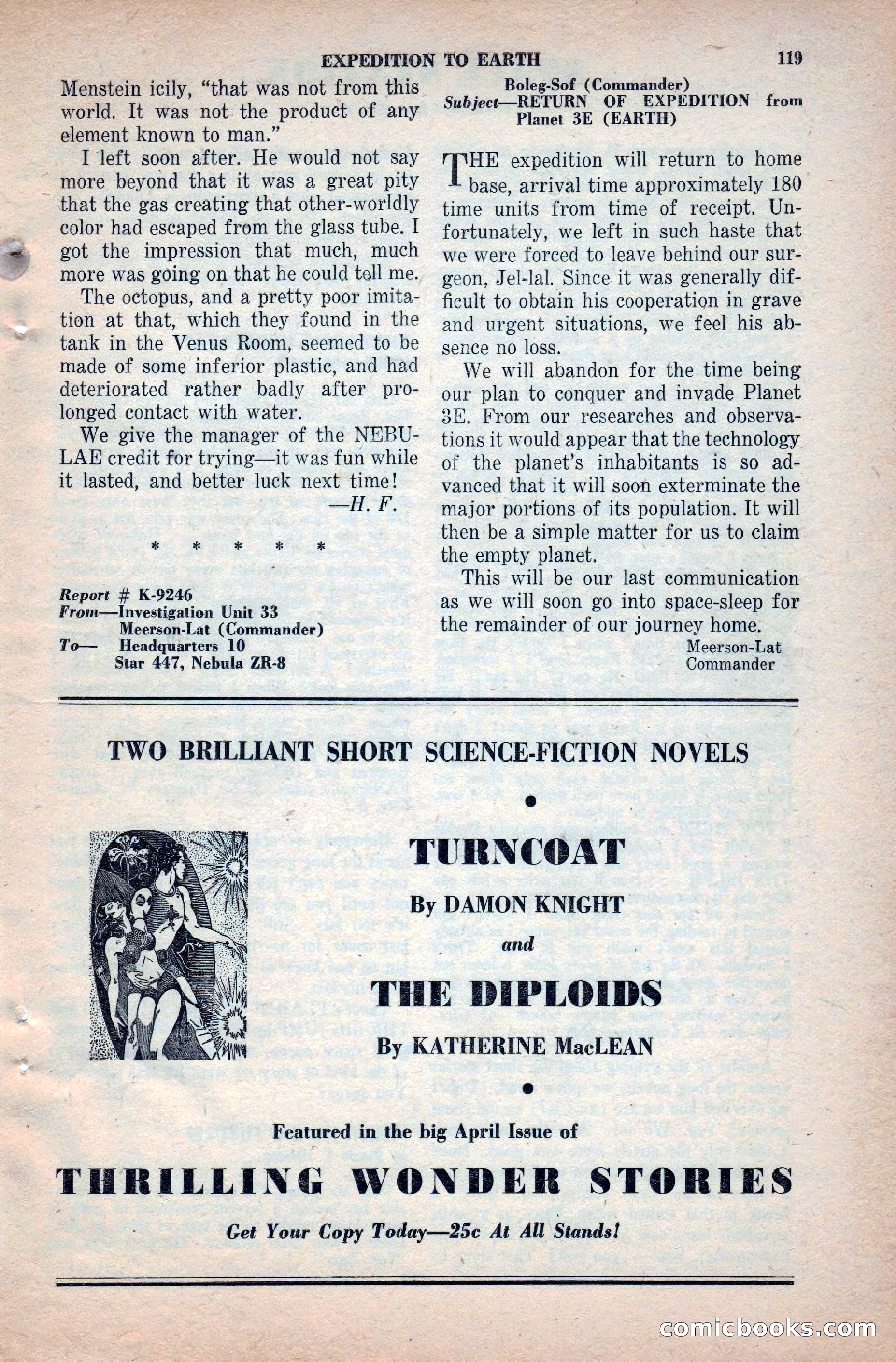 Space Stories, April 1953 — page 119 of 132