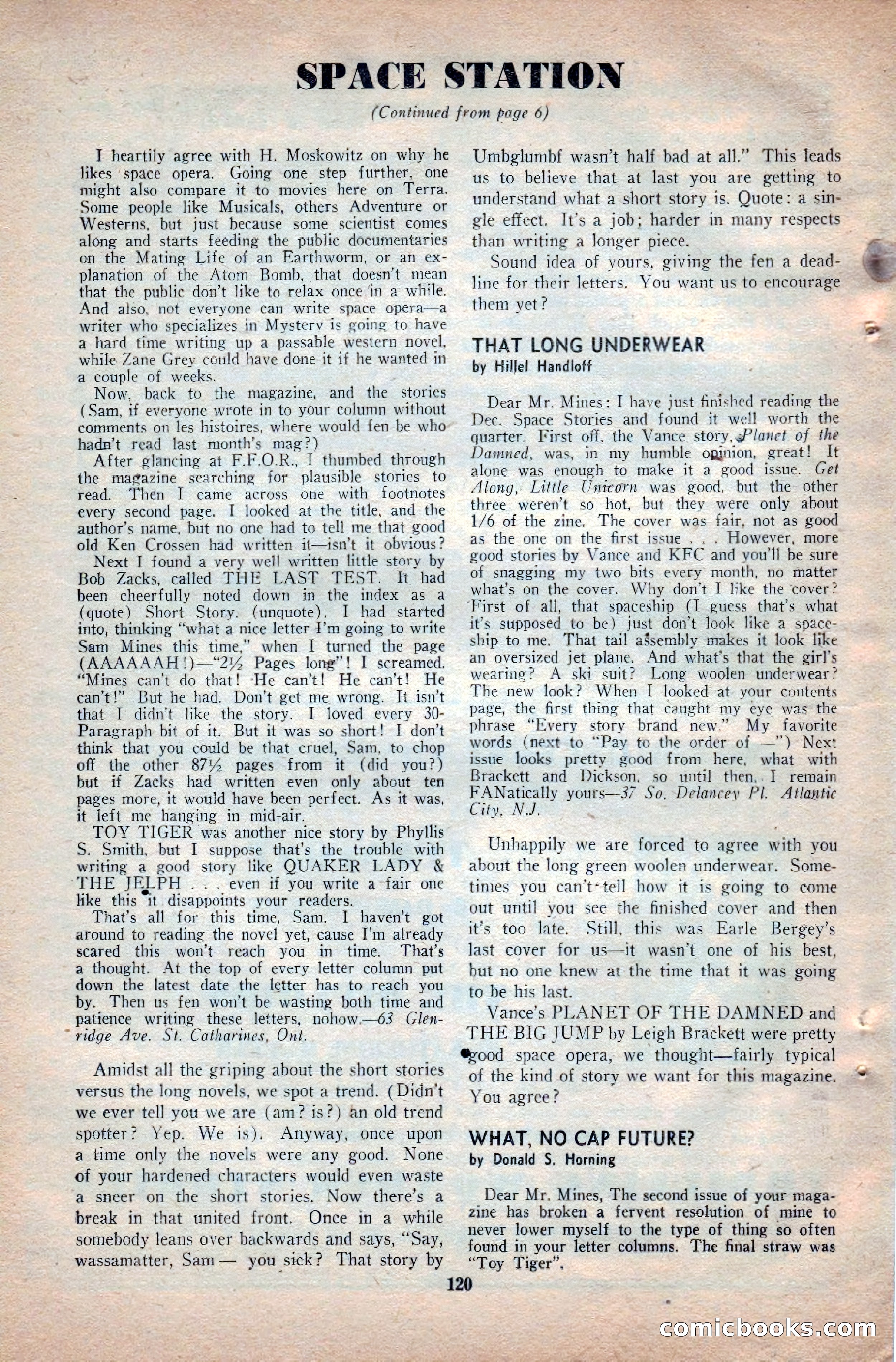 Space Stories, April 1953 — page 120 of 132