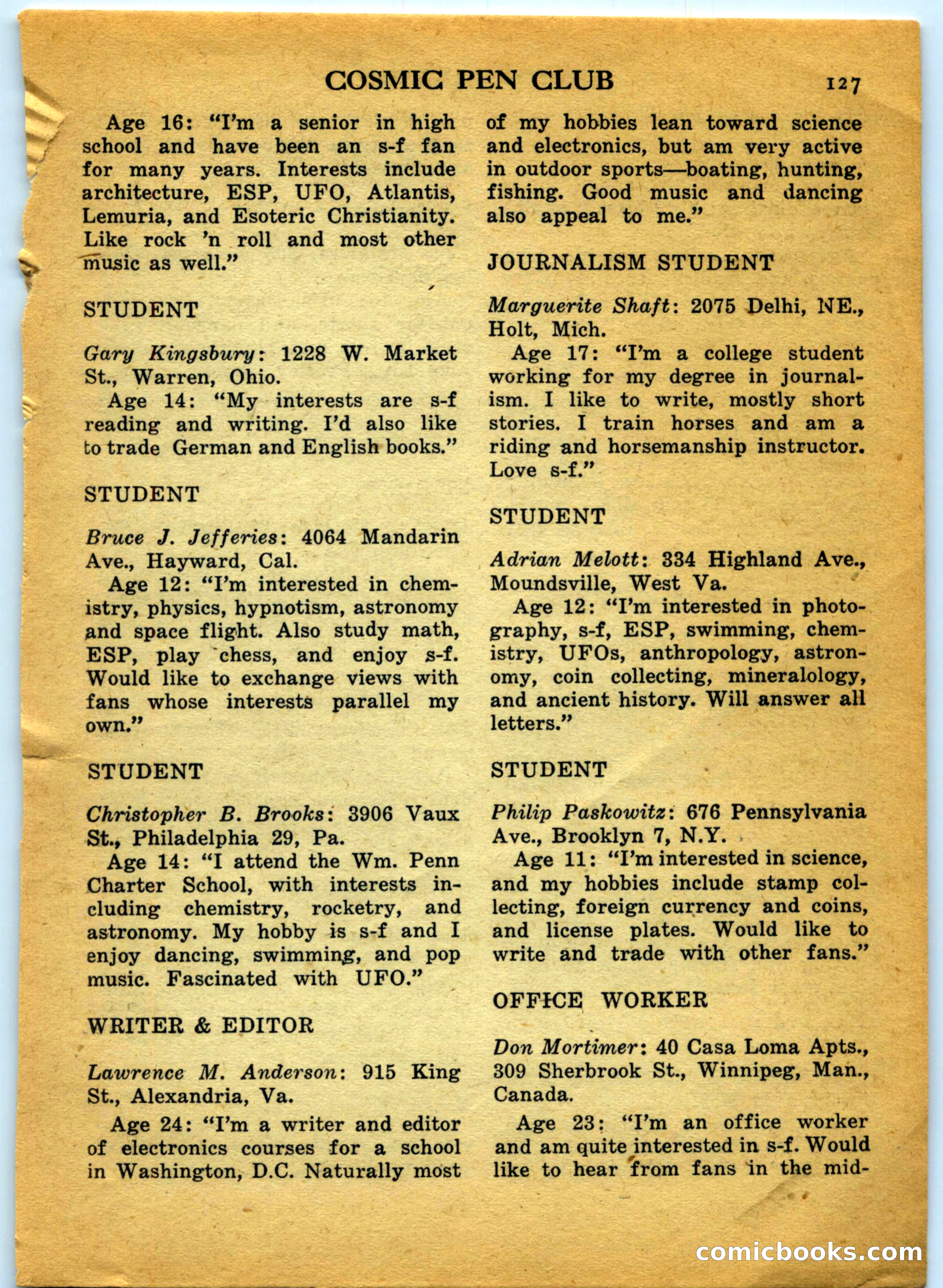 Space Travel, July 1958 — page 127 of 132