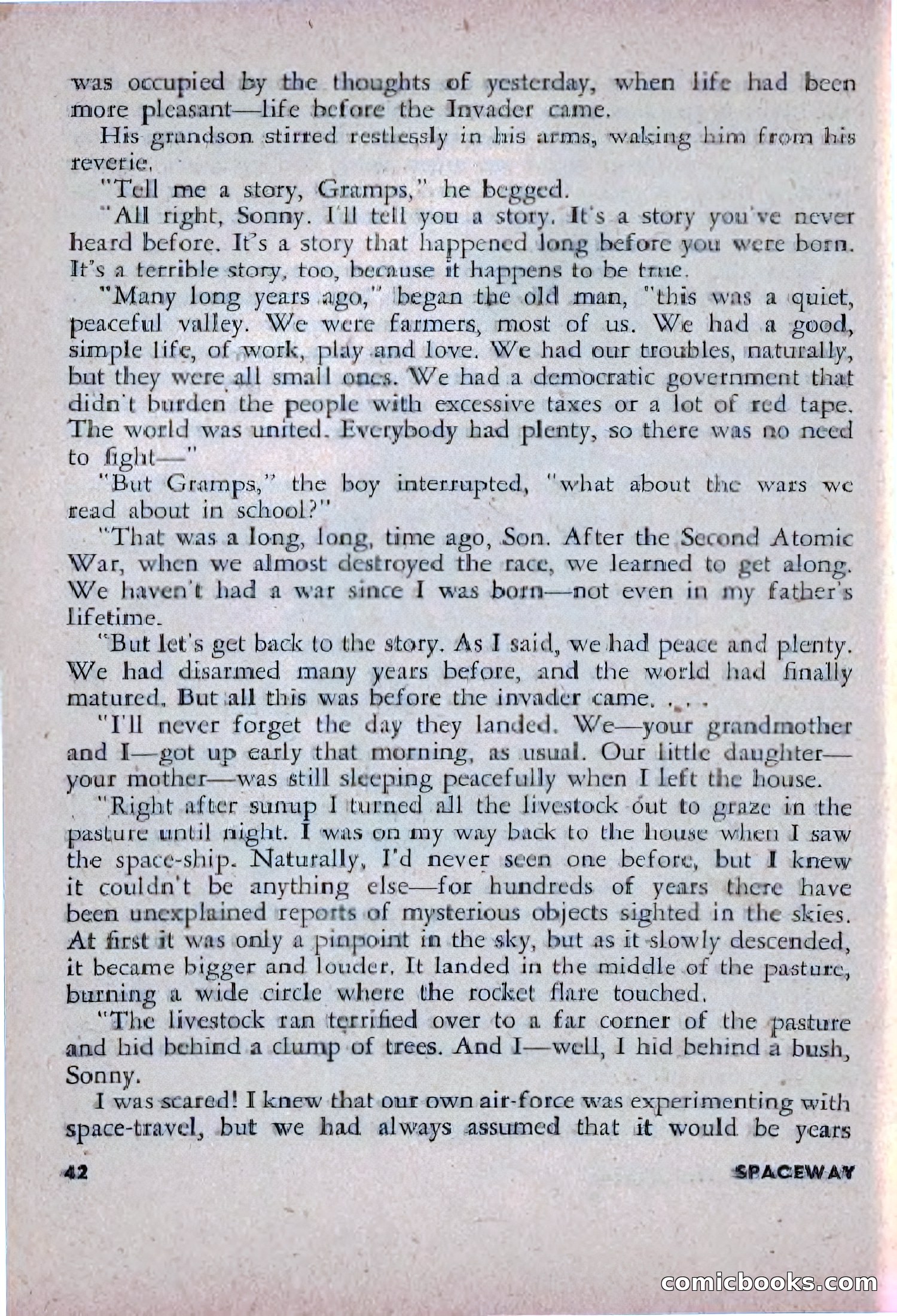 Spaceway, December 1953 — page 42 of 164
