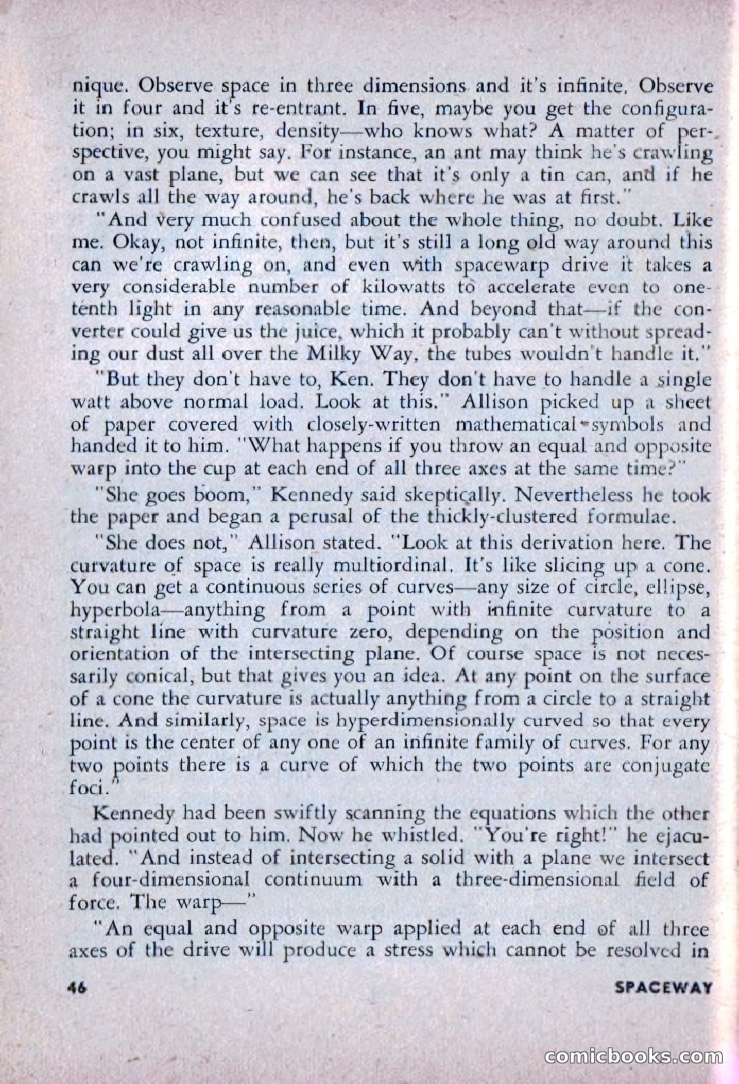 Spaceway, December 1953 — page 46 of 164