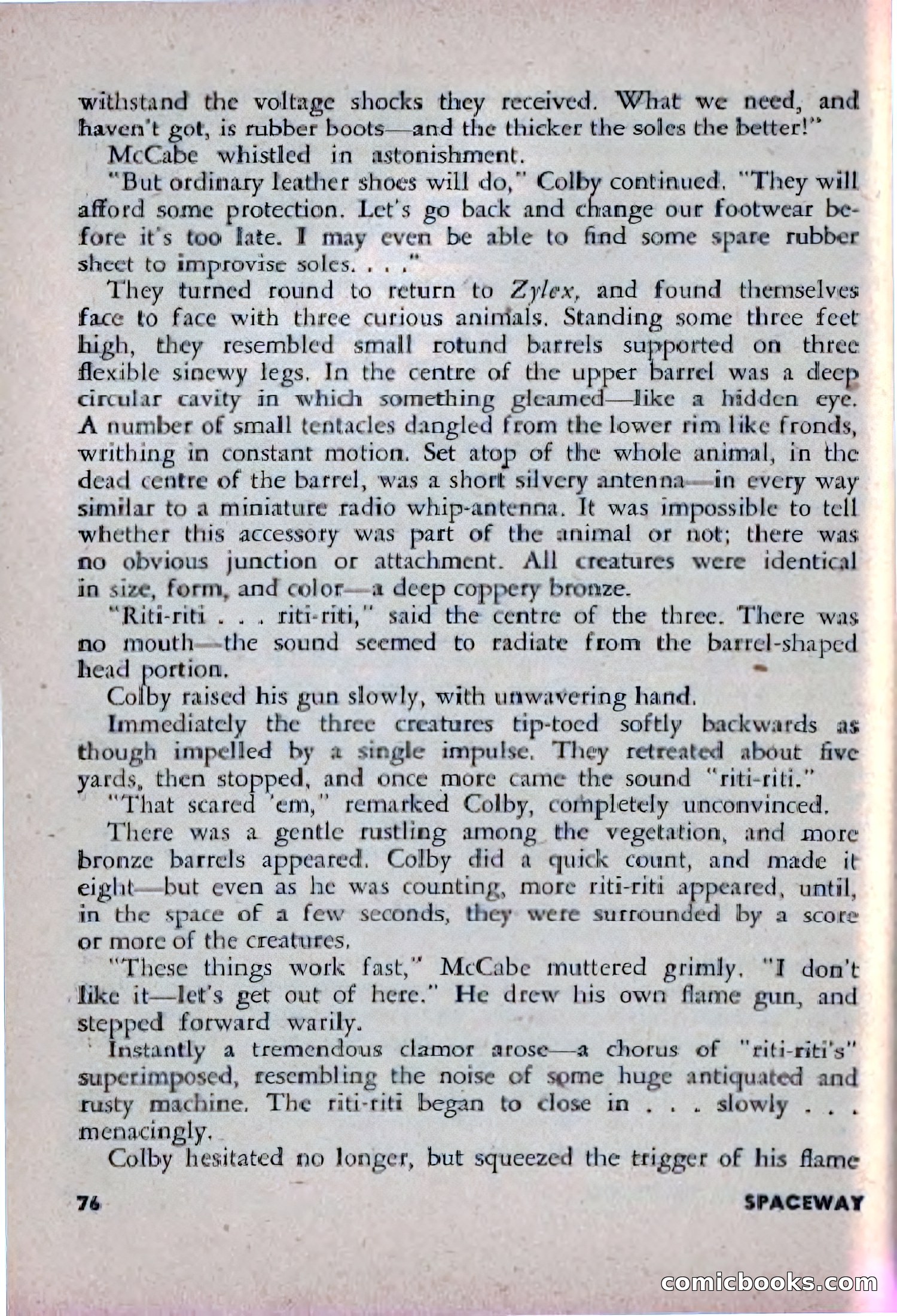 Spaceway, December 1953 — page 76 of 164