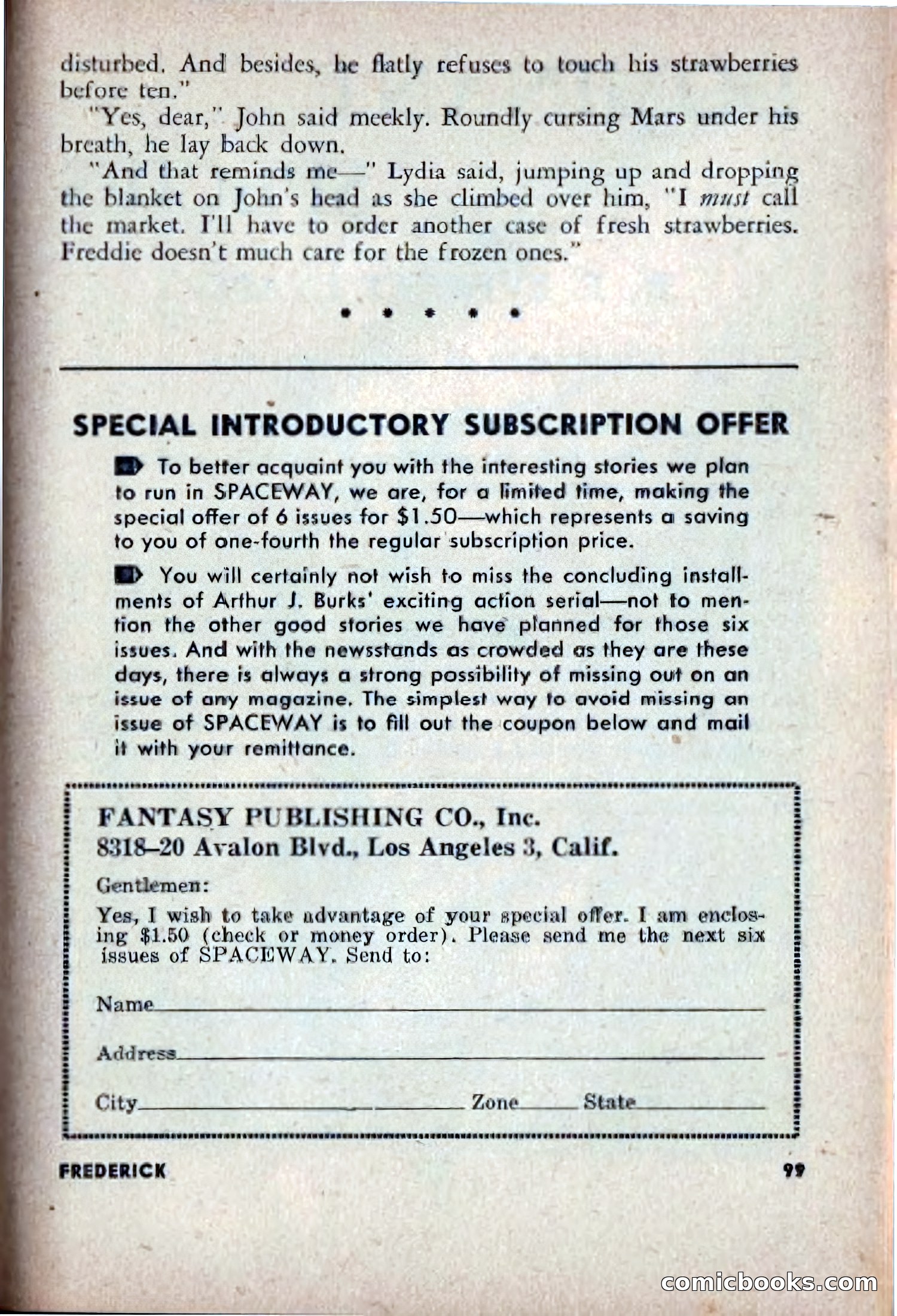 Spaceway, December 1953 — page 99 of 164
