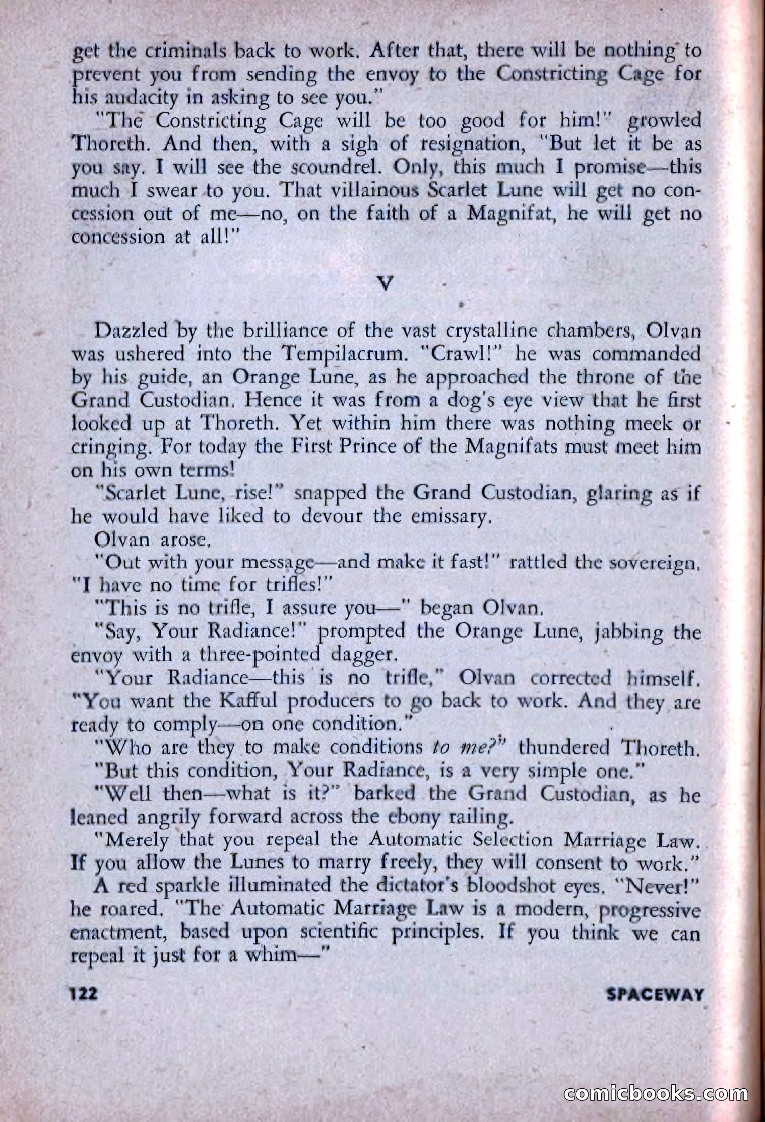 Spaceway, December 1953 — page 122 of 164