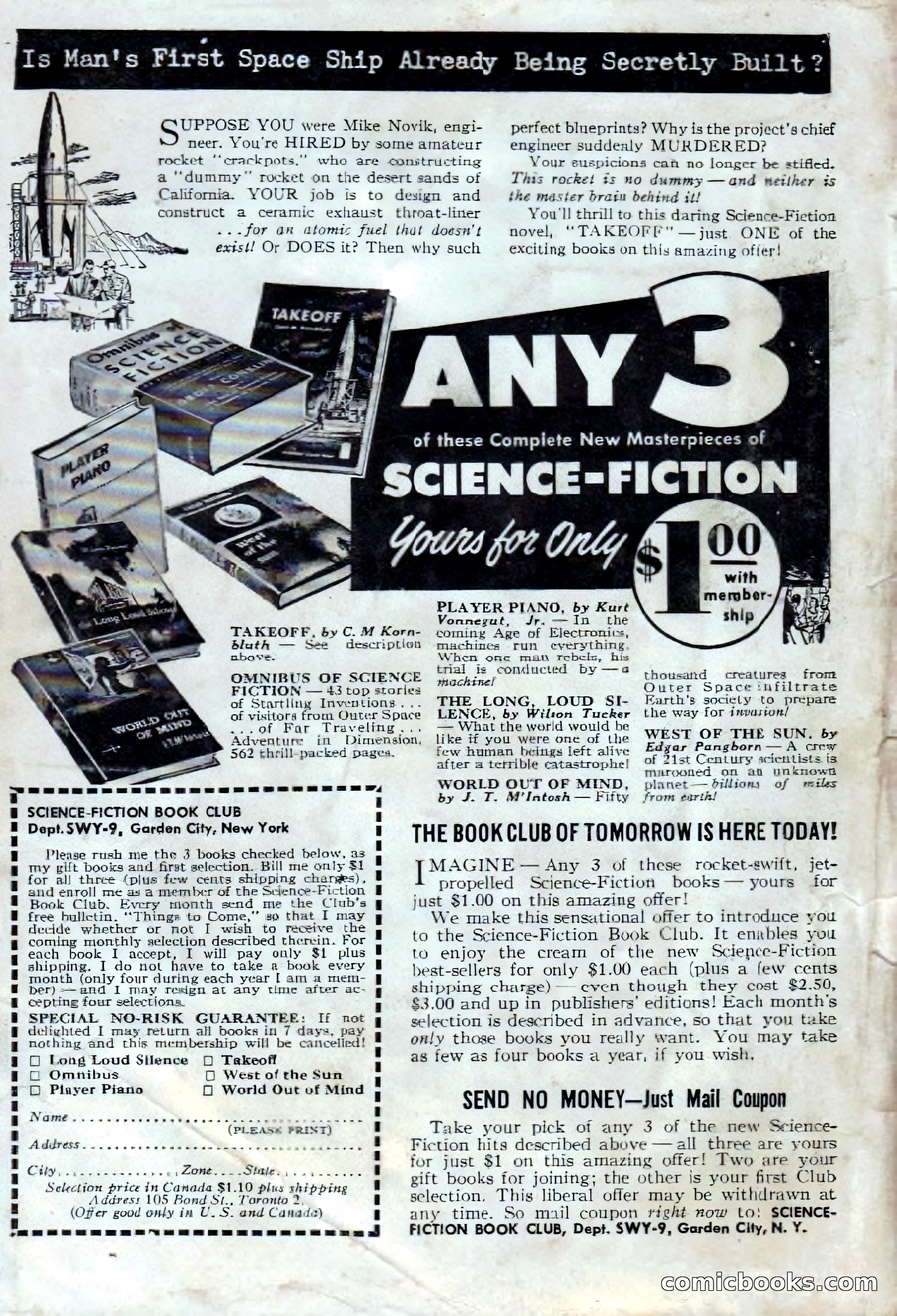Spaceway, December 1953 — page 164 of 164