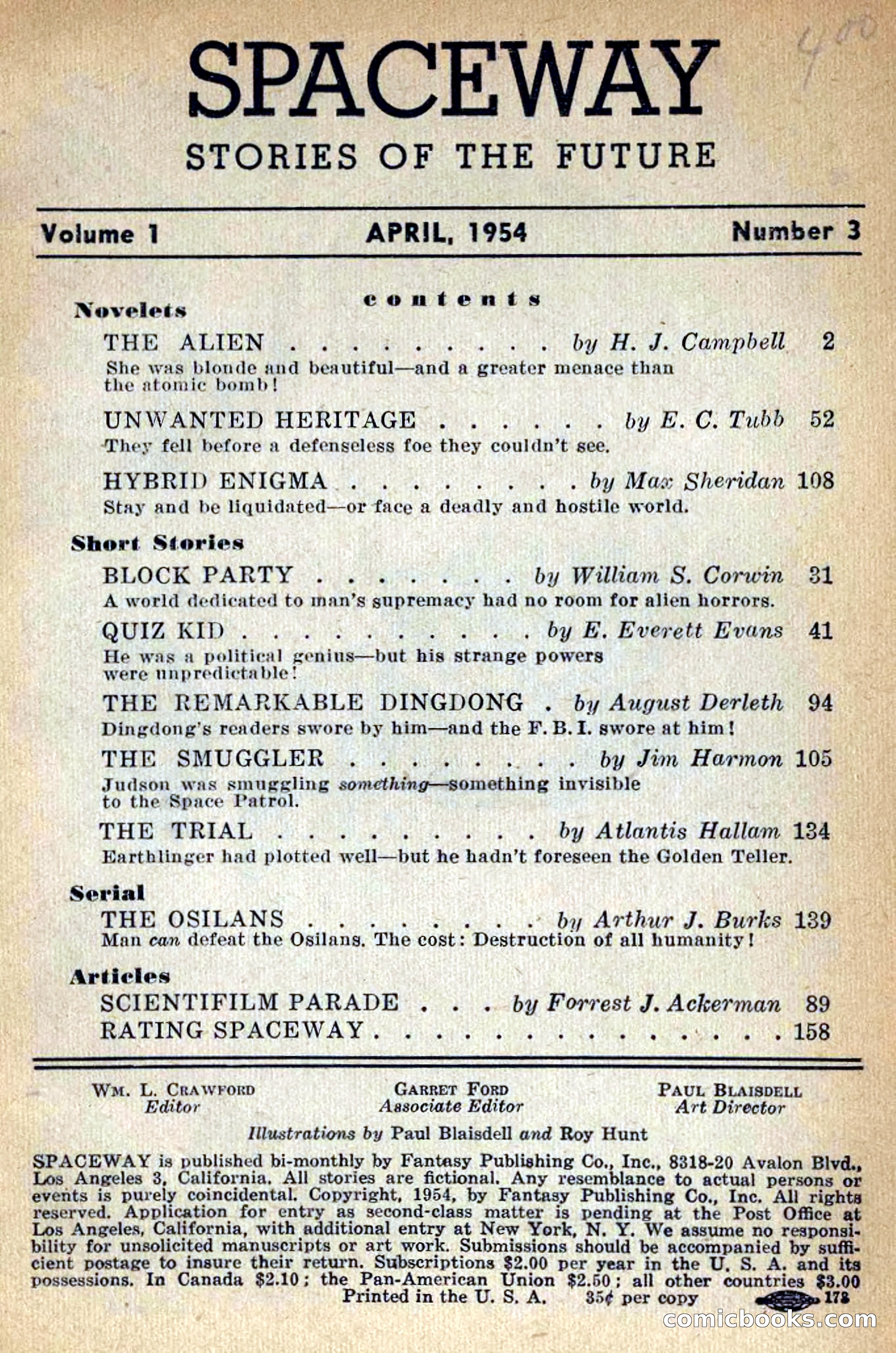 Spaceway, April 1954 — page 3 of 165