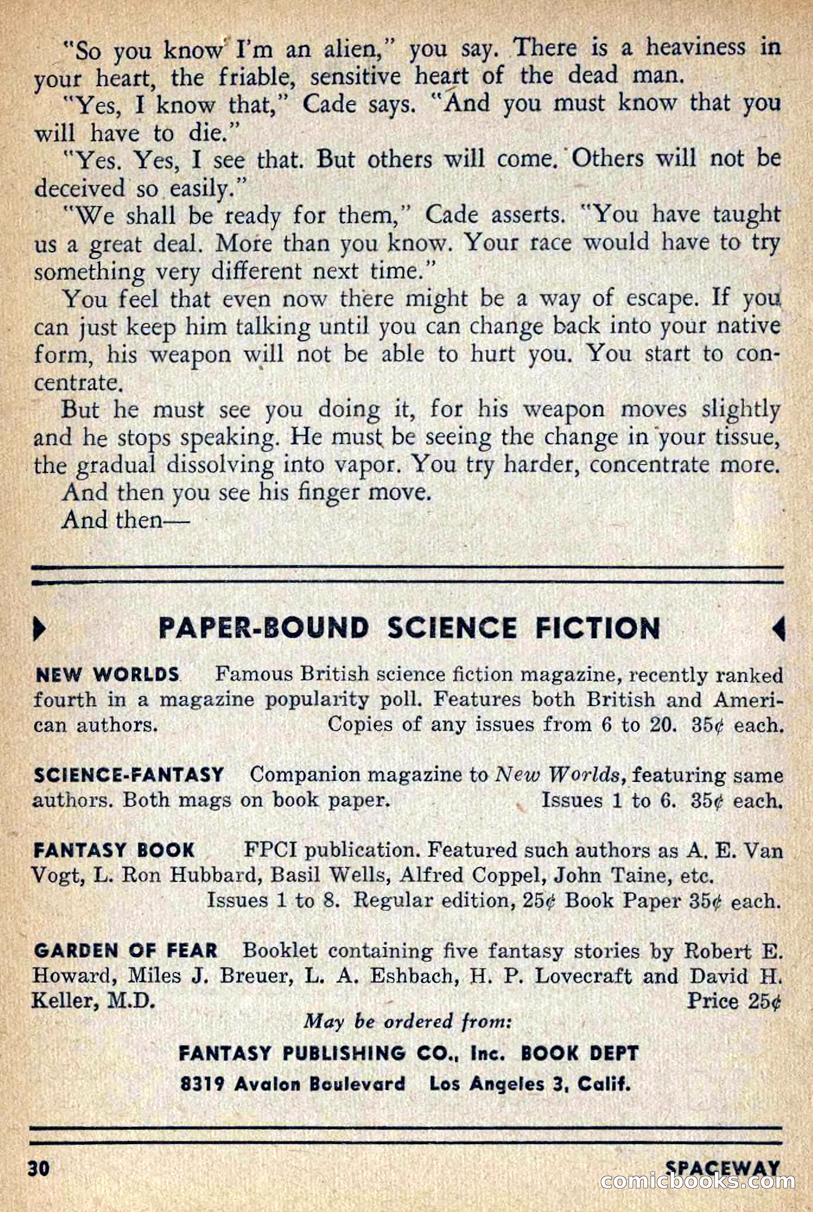Spaceway, April 1954 — page 32 of 165