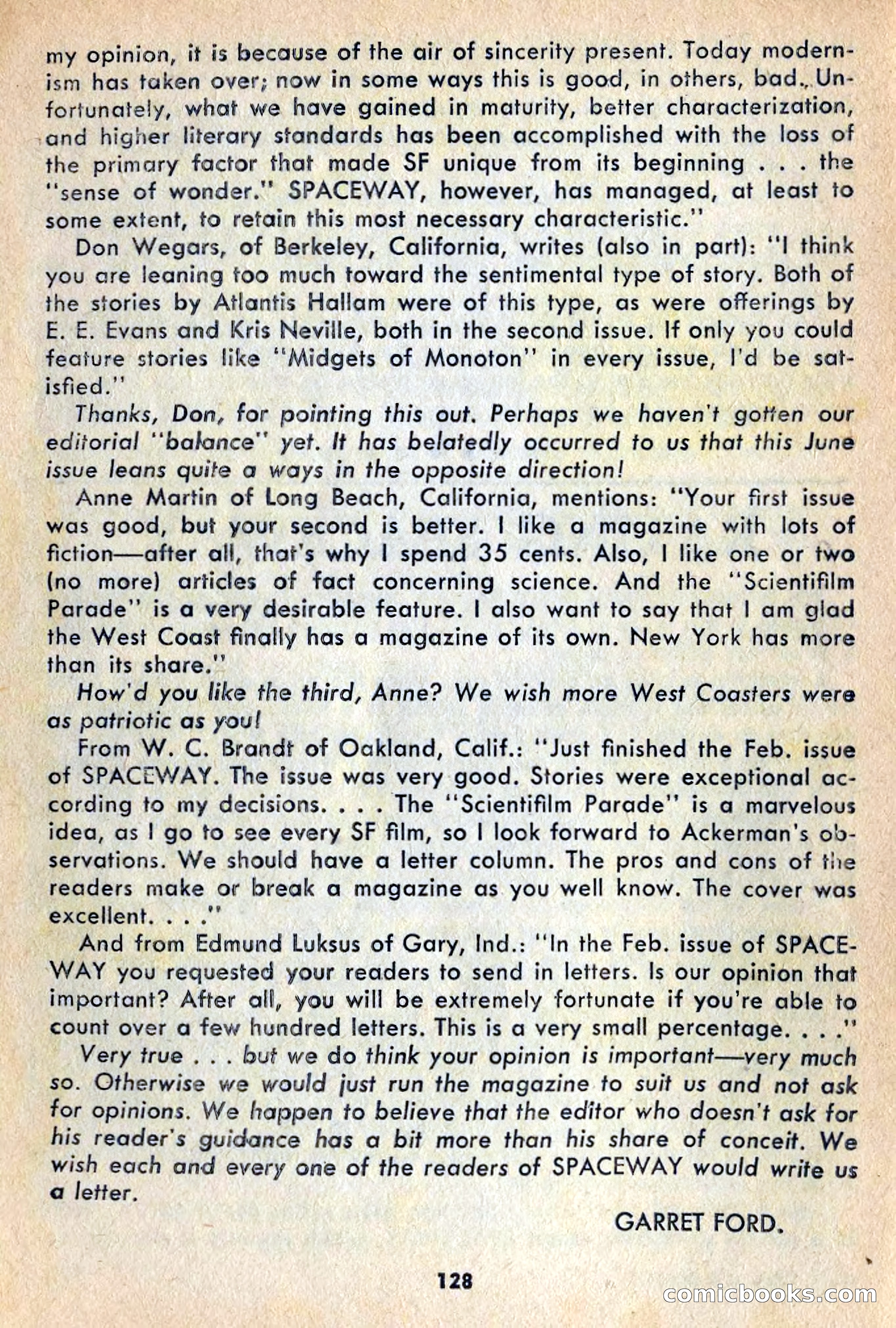 Spaceway, June 1954 — page 130 of 132