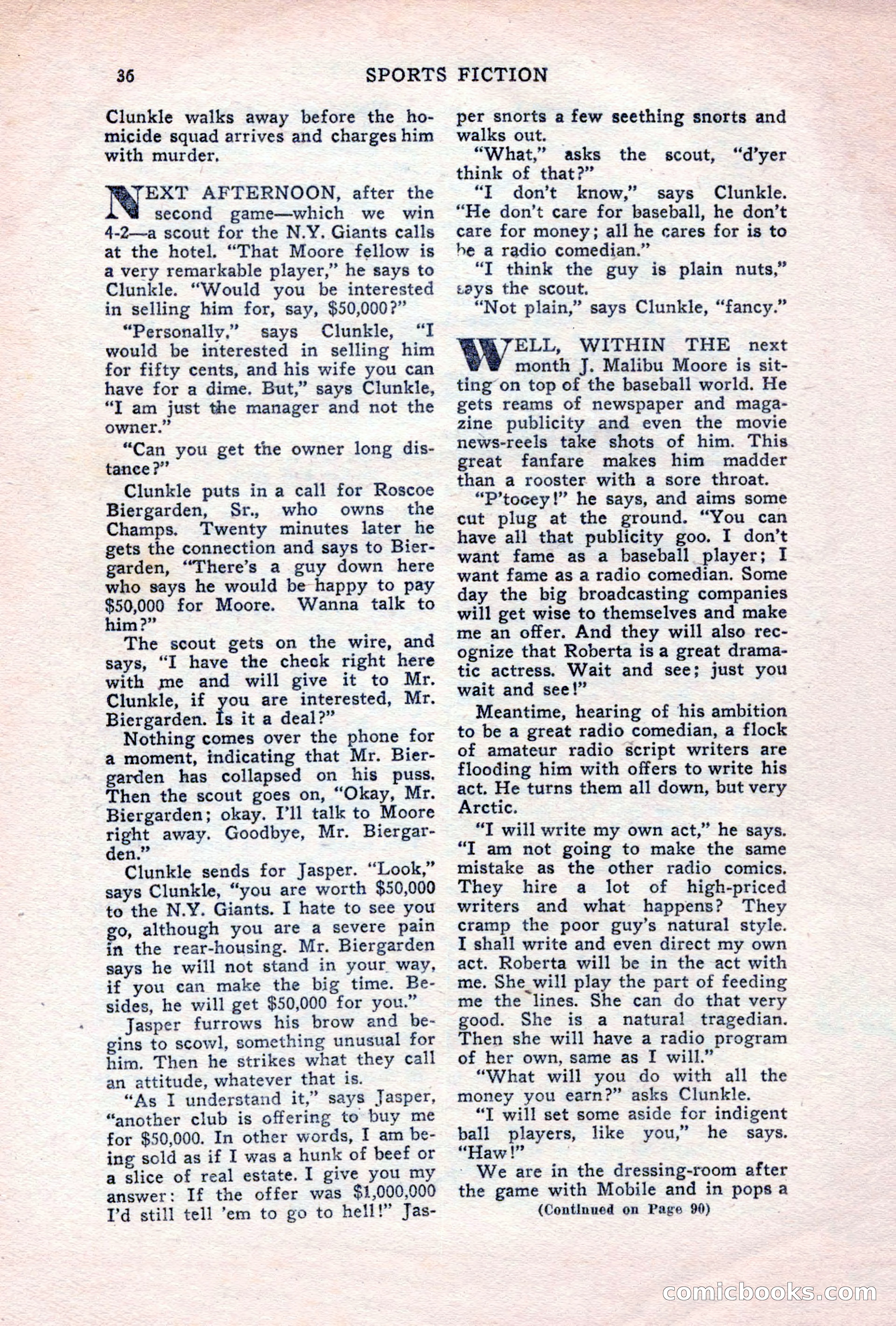 Sports Fiction, June 1947 — page 36 of 100
