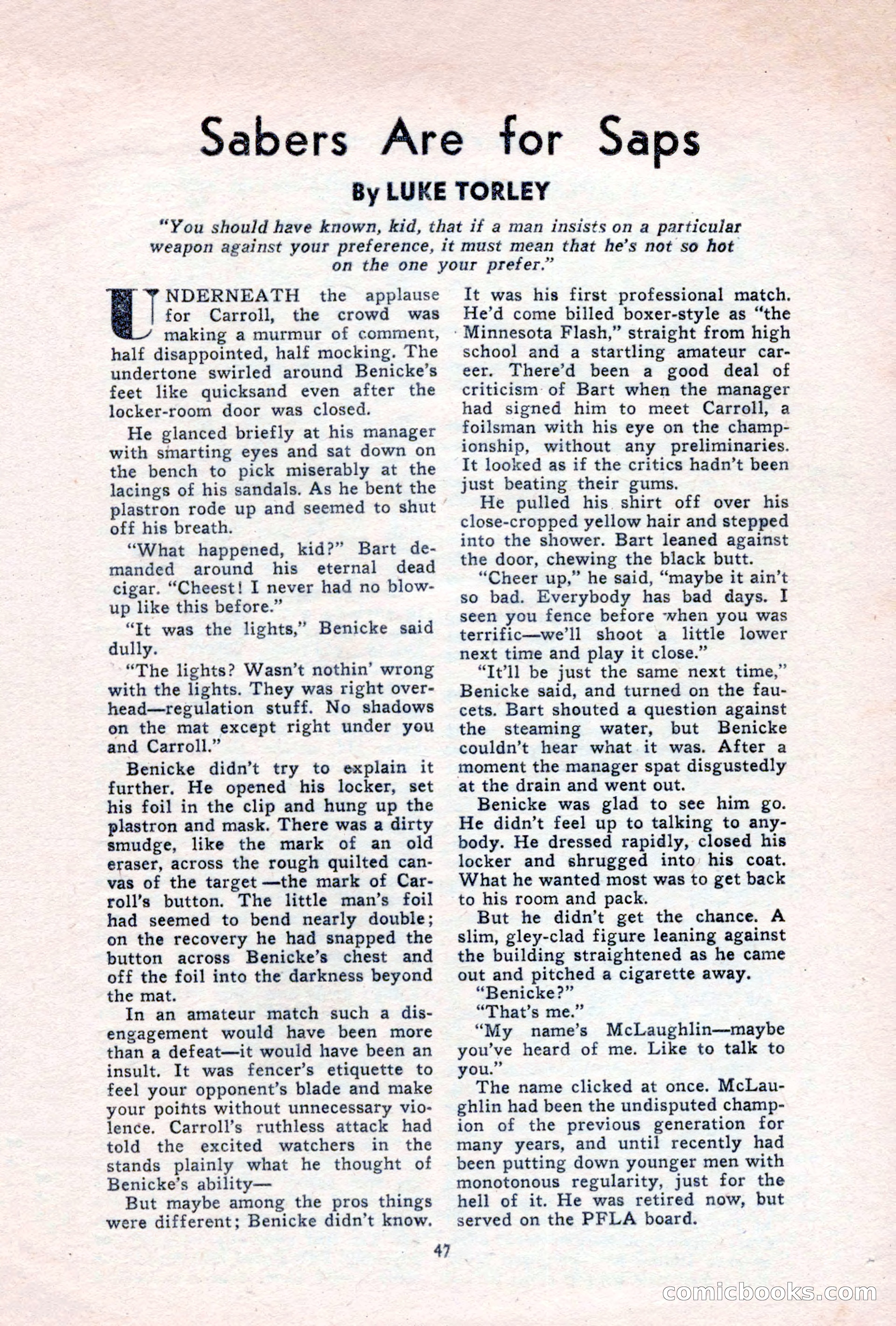 Sports Fiction, June 1947 — page 47 of 100