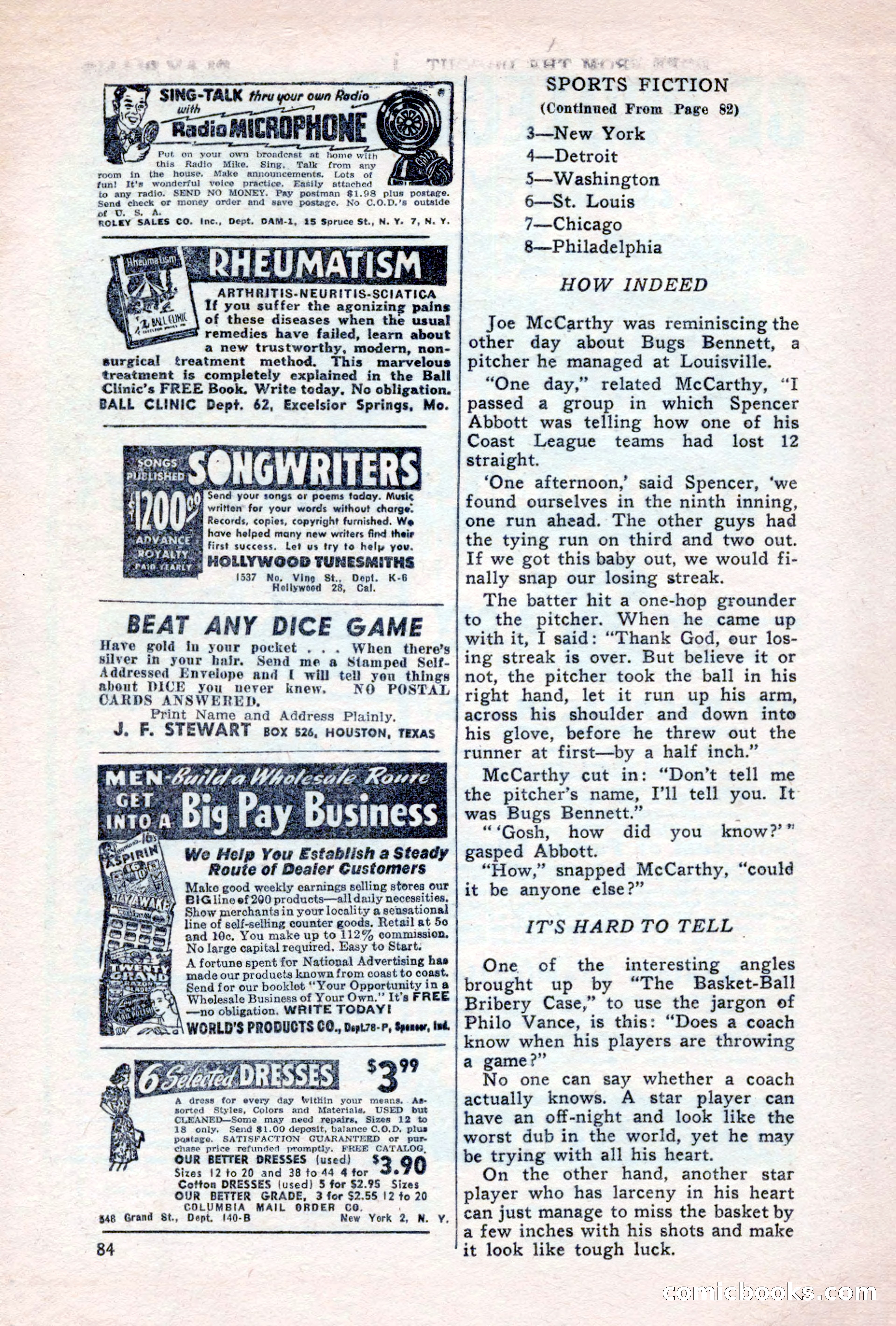 Sports Fiction, June 1947 — page 84 of 100