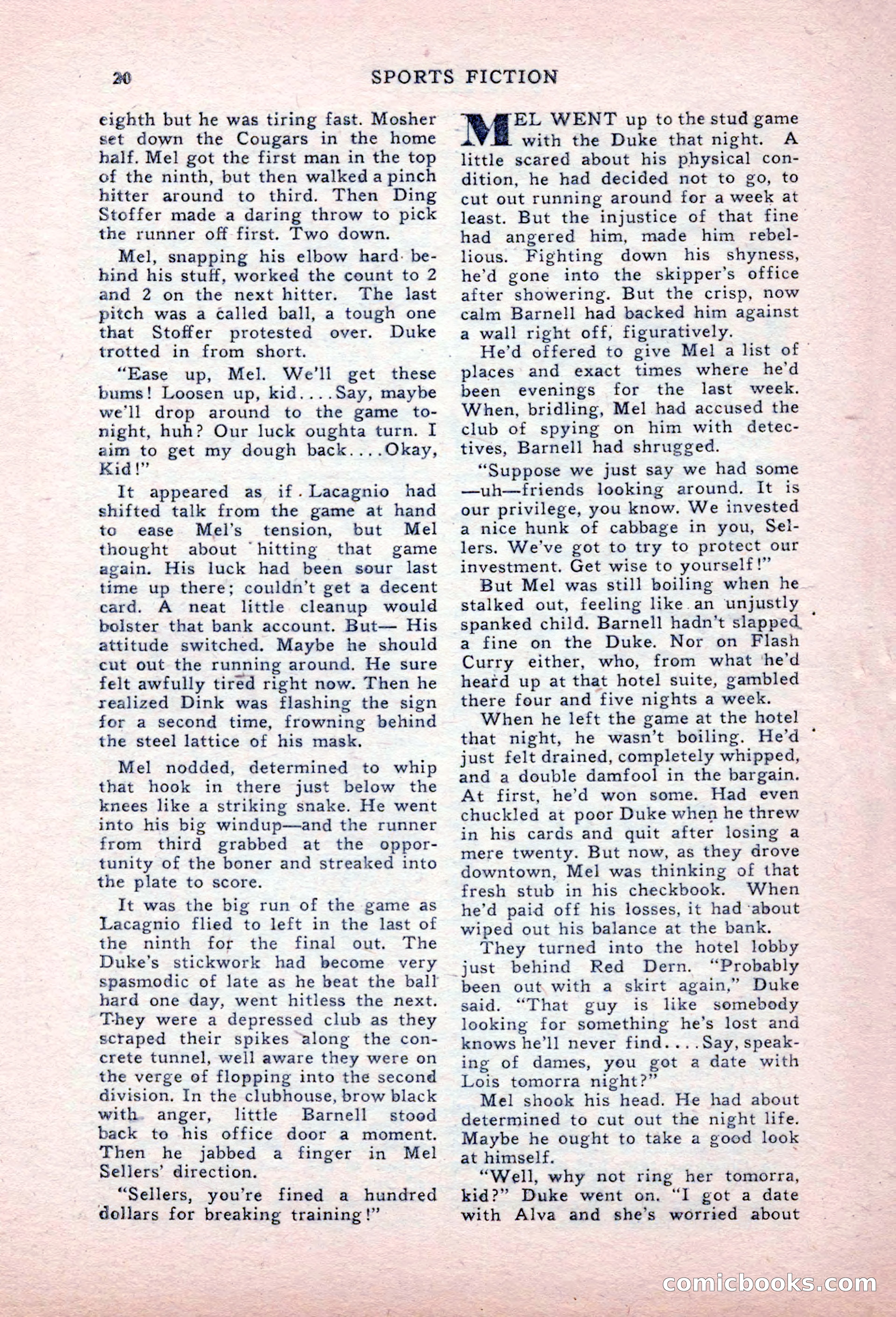 Sports Fiction, September 1947 — page 20 of 100