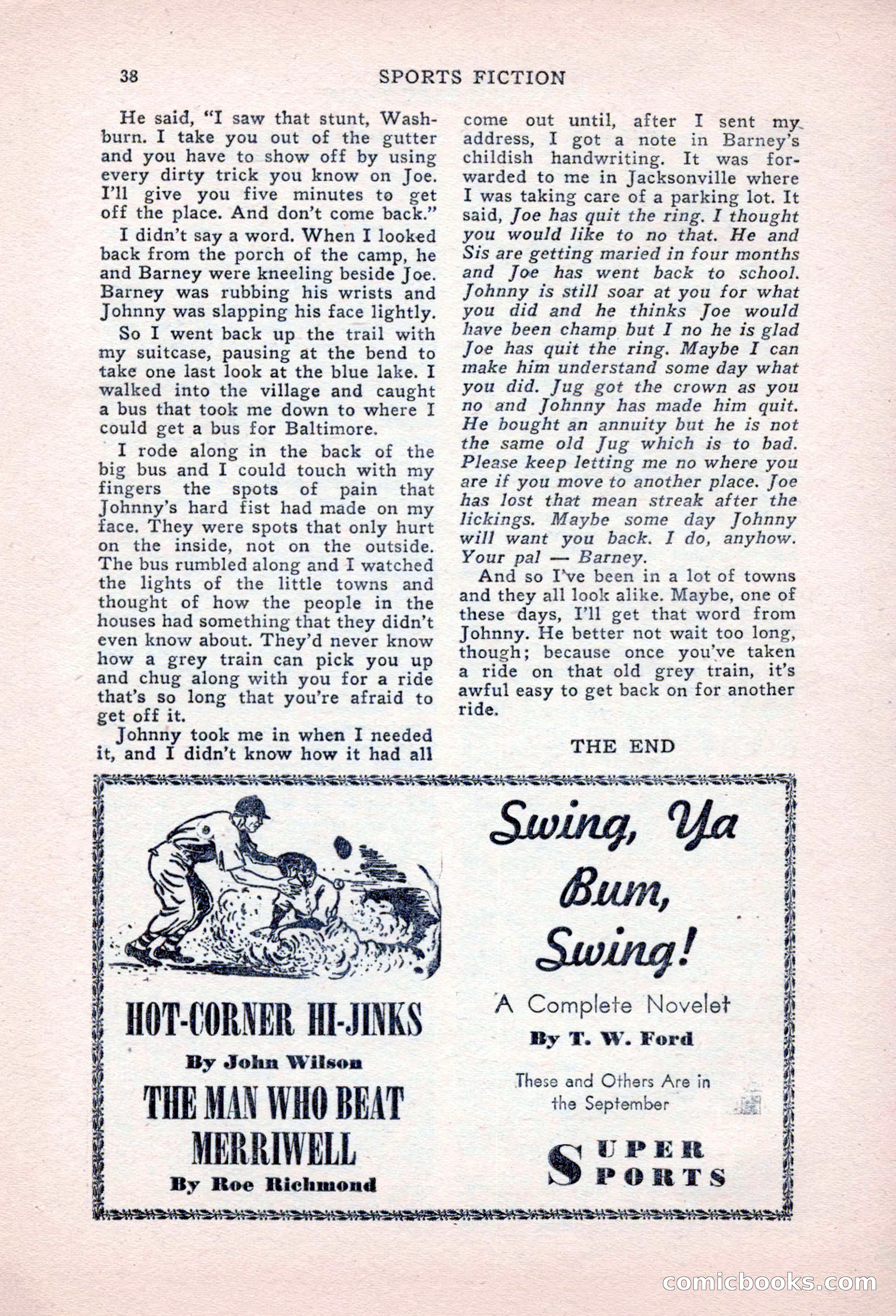 Sports Fiction, September 1947 — page 38 of 100