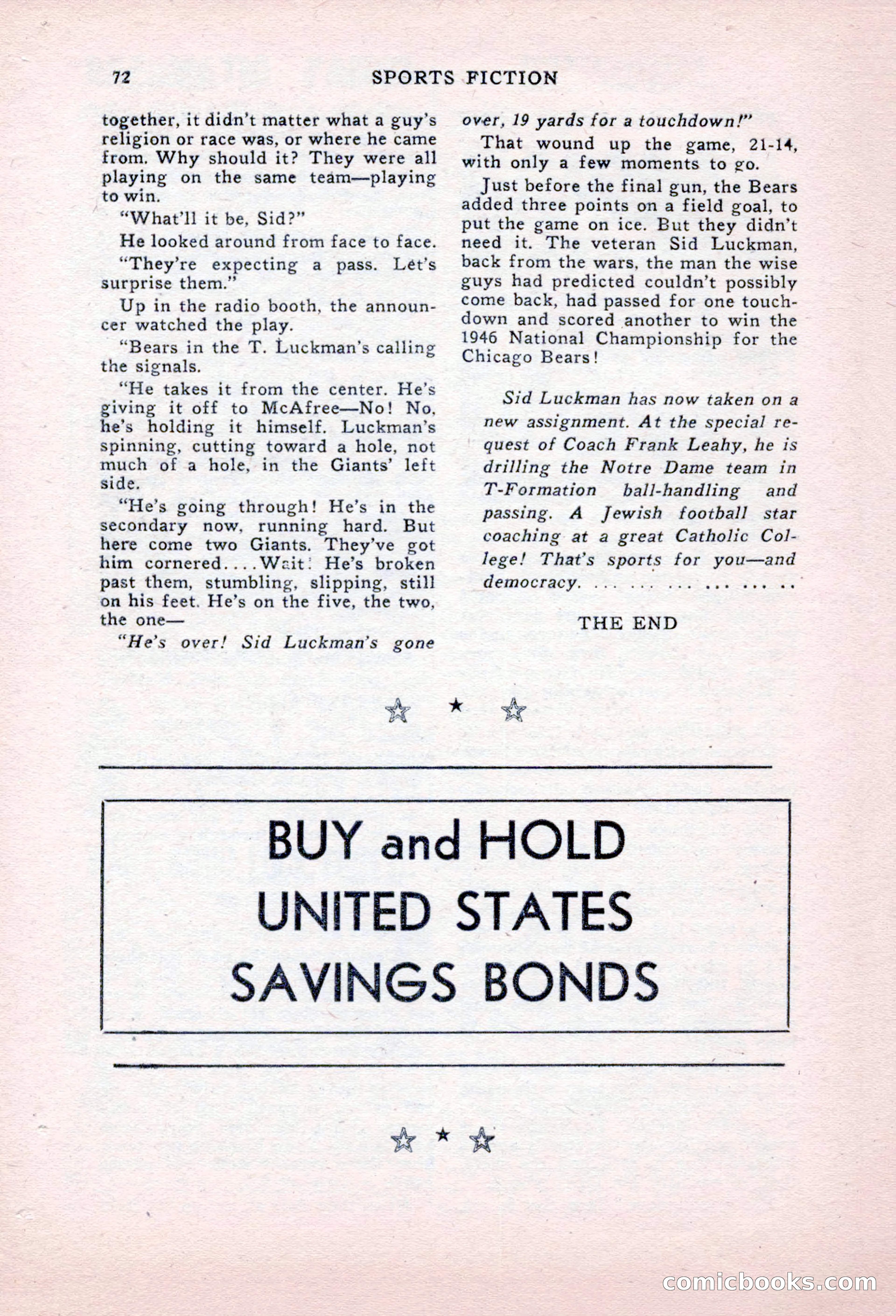 Sports Fiction, September 1947 — page 72 of 100