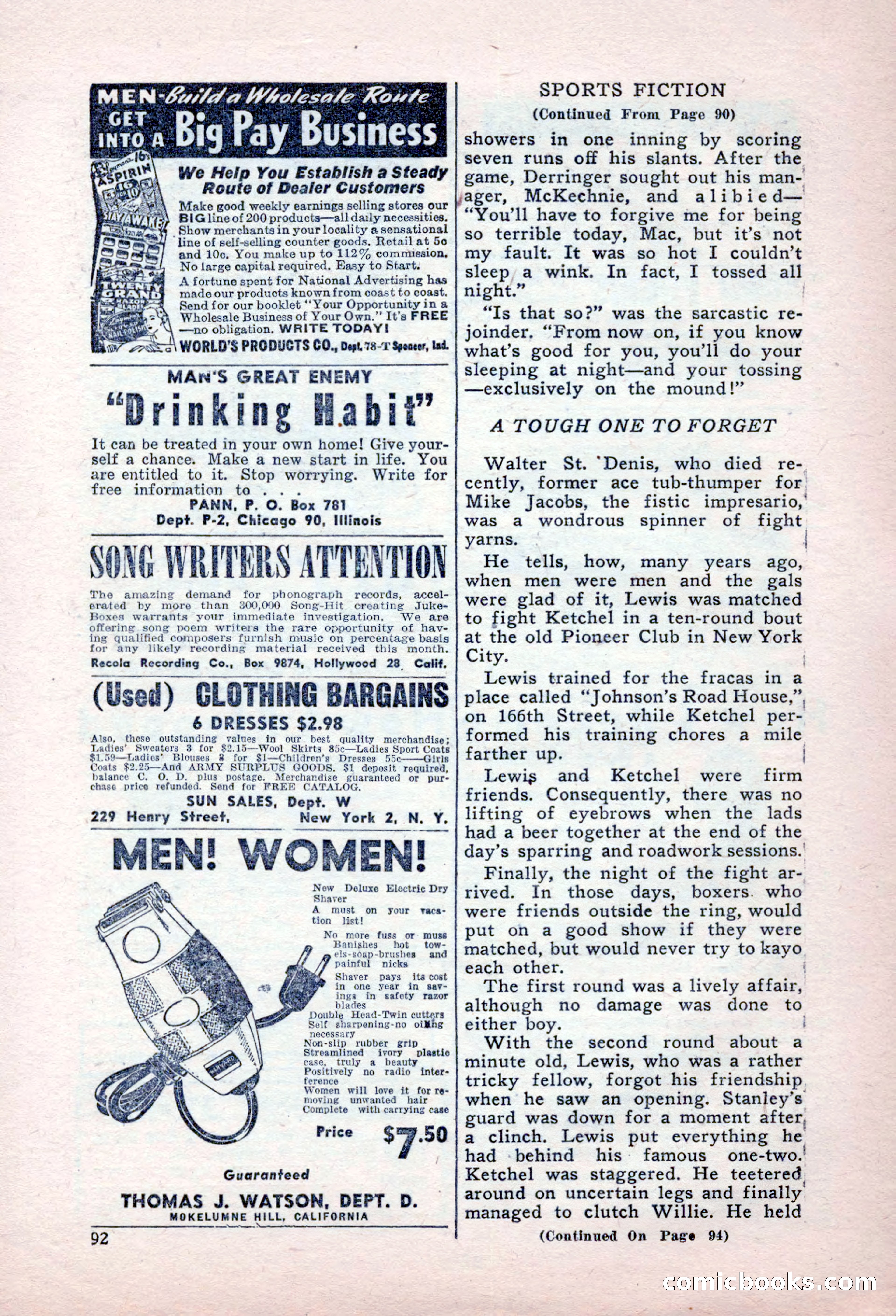 Sports Fiction, September 1947 — page 92 of 100