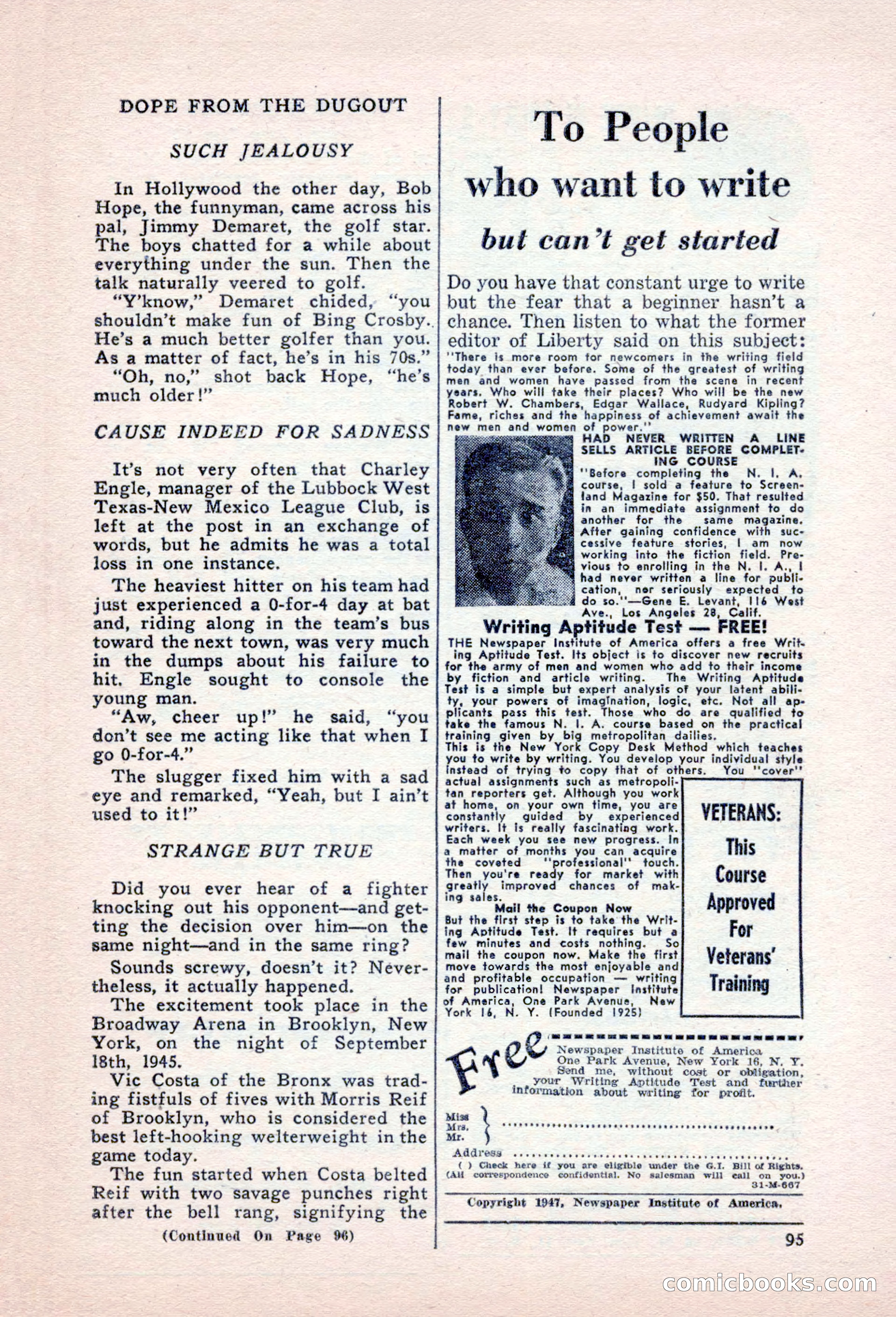 Sports Fiction, September 1947 — page 95 of 100