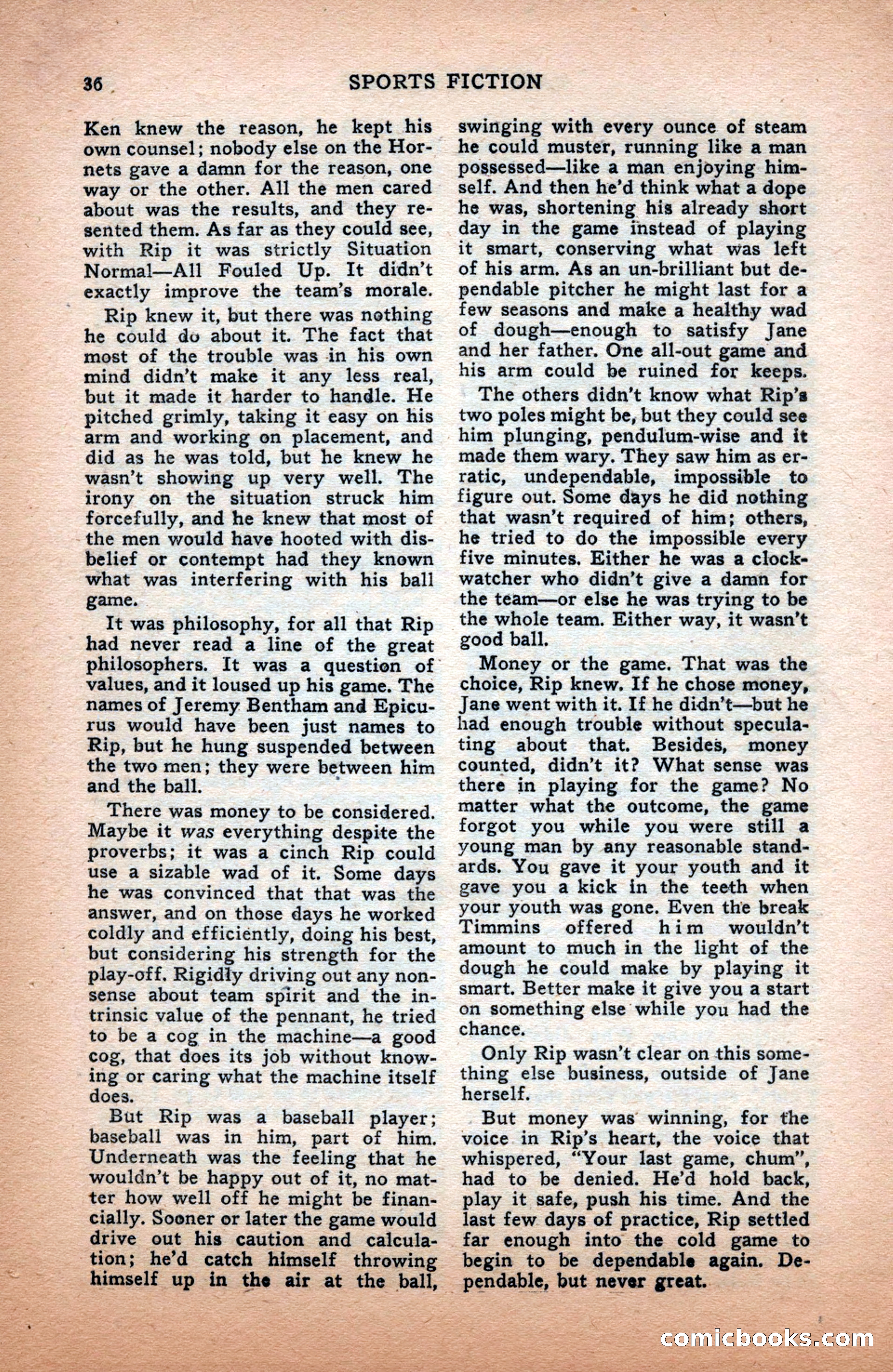 Sports Fiction, December 1947 — page 36 of 100