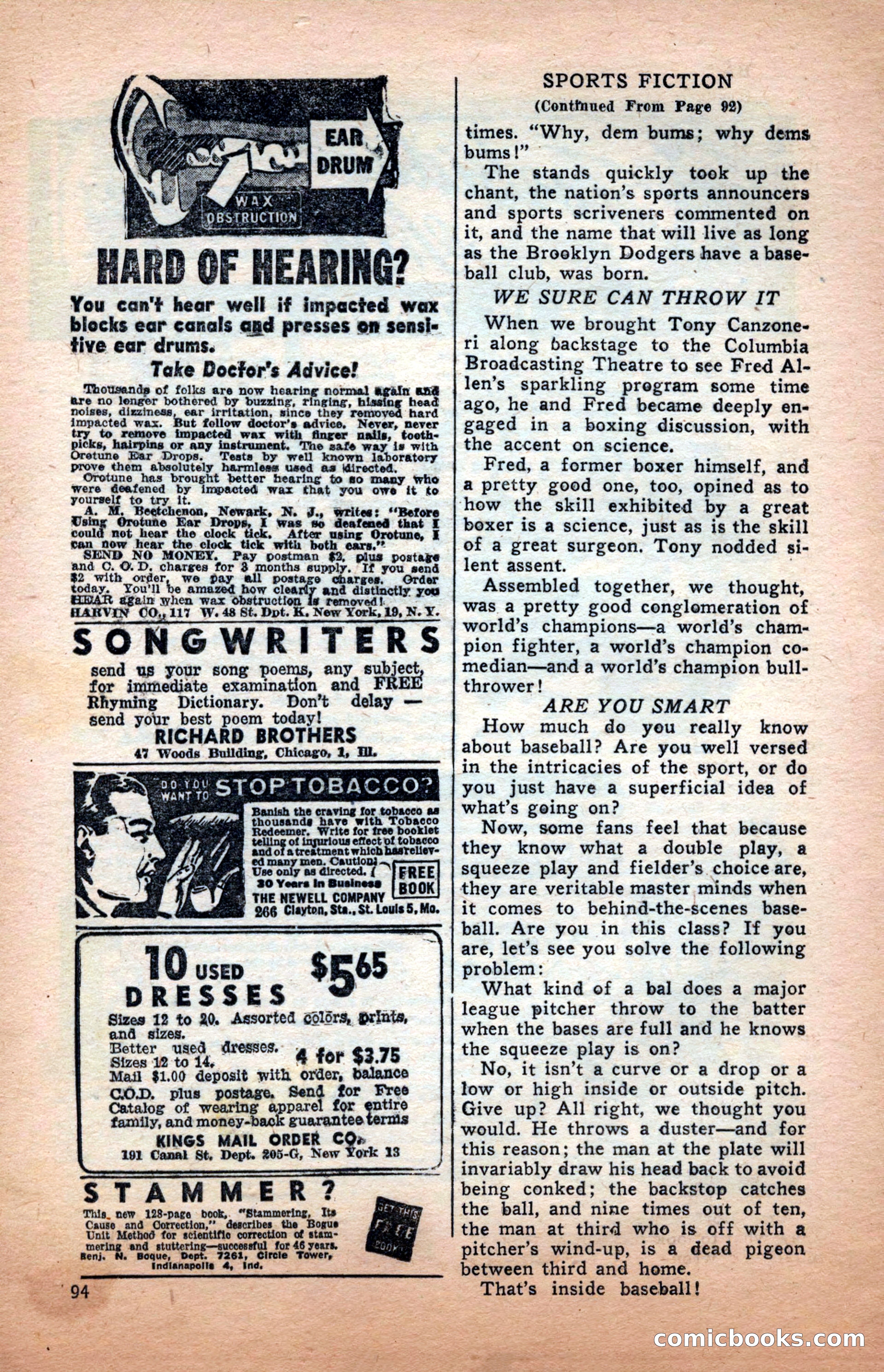 Sports Fiction, December 1947 — page 94 of 100