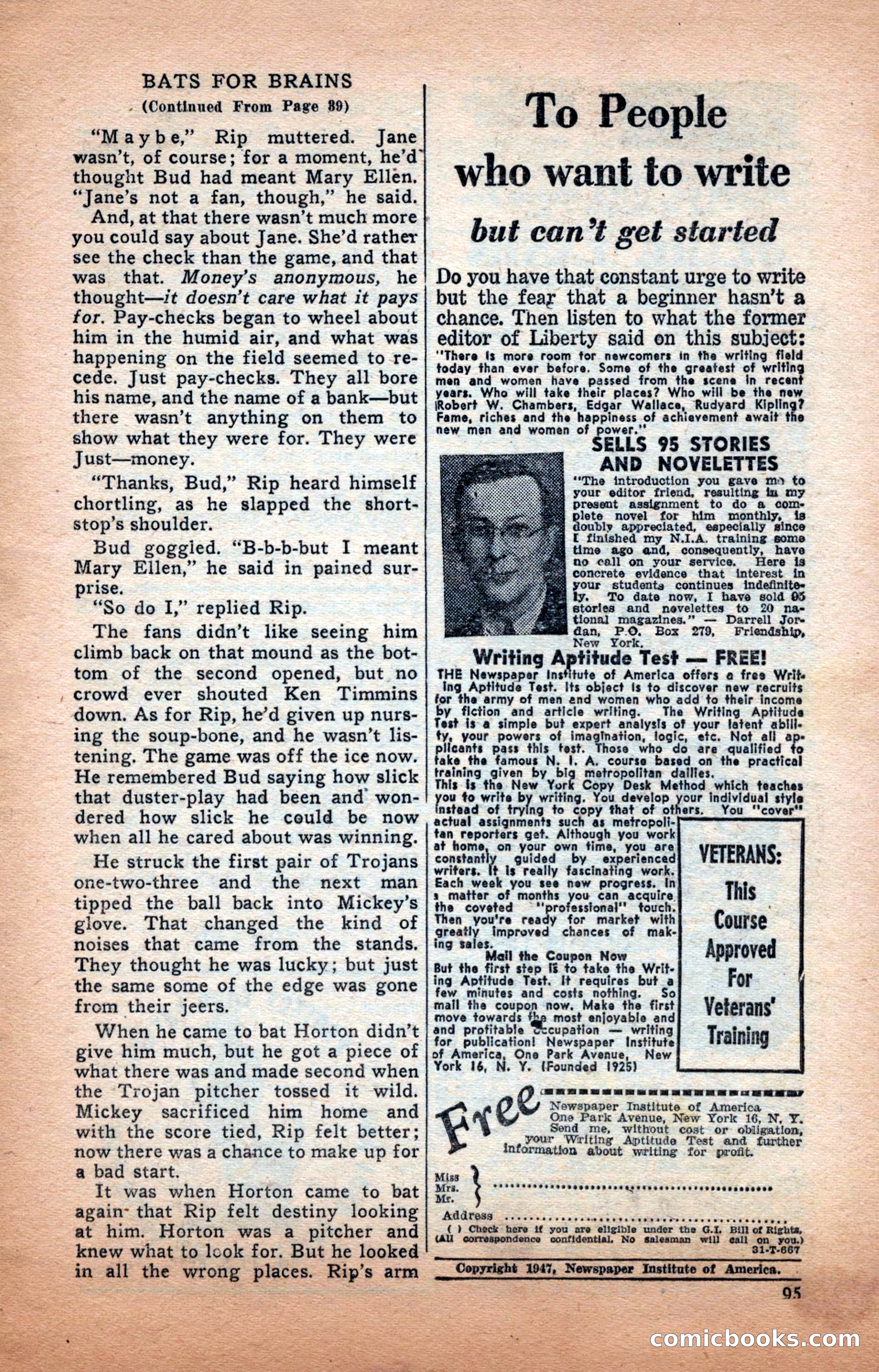 Sports Fiction, December 1947 — page 95 of 100